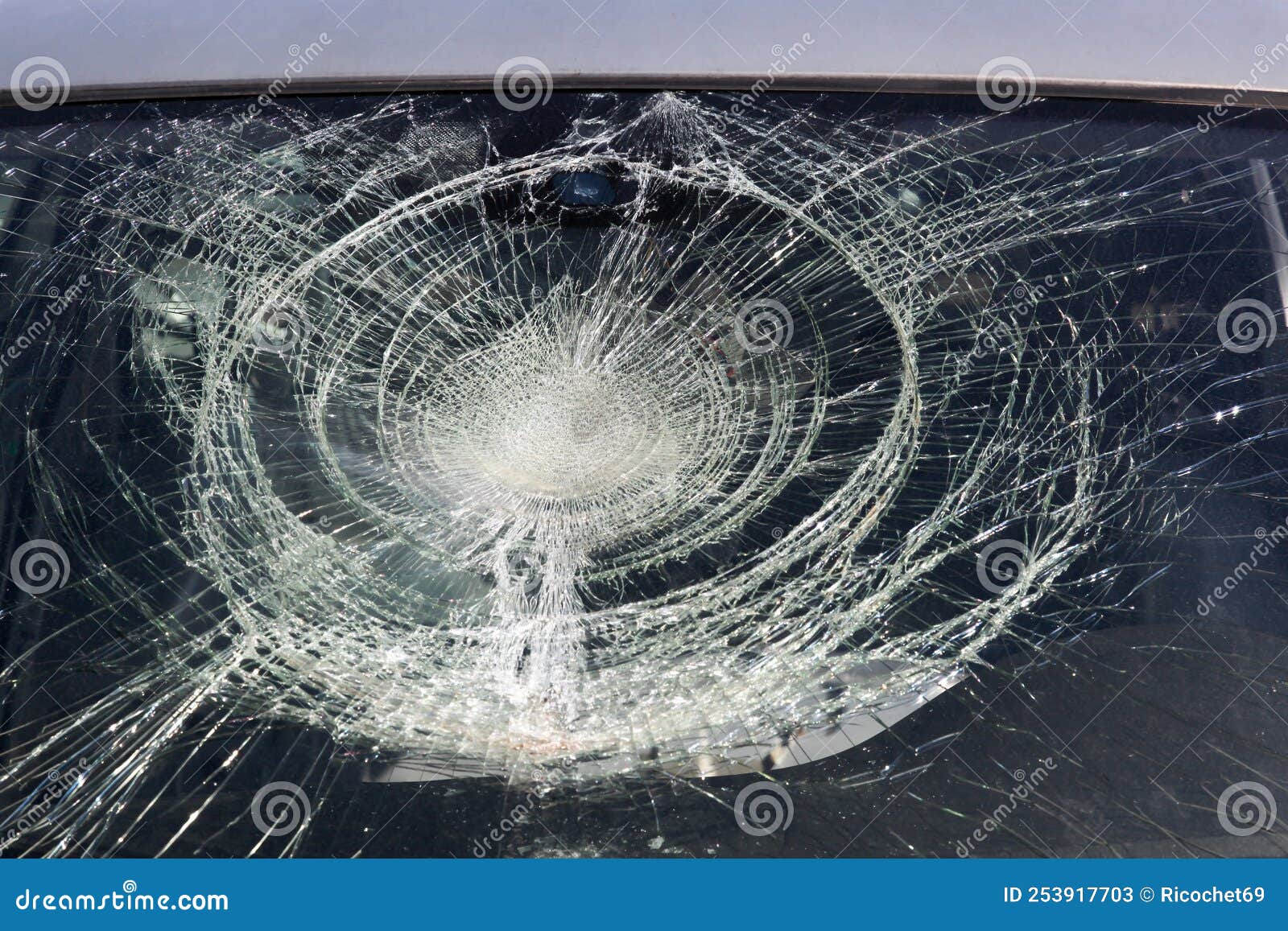 Broken car glass stock image. Image of collision, impact 253917703