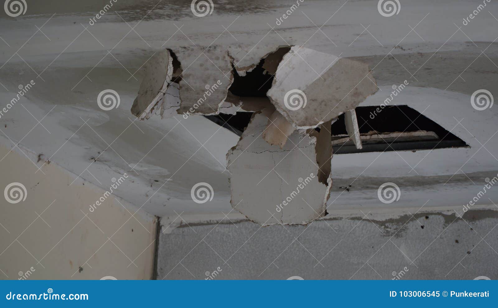 Broken Ceiling Stock Image Image Of Storm Unfinished