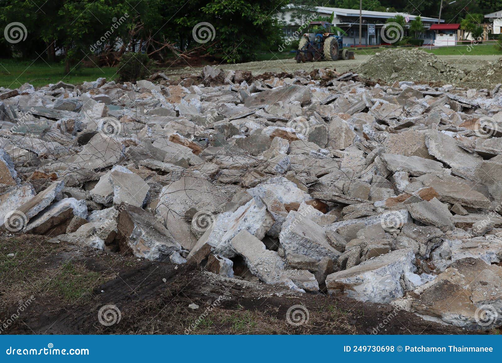 Broken Cement Concept To Smash Building Industrial Construction Stock