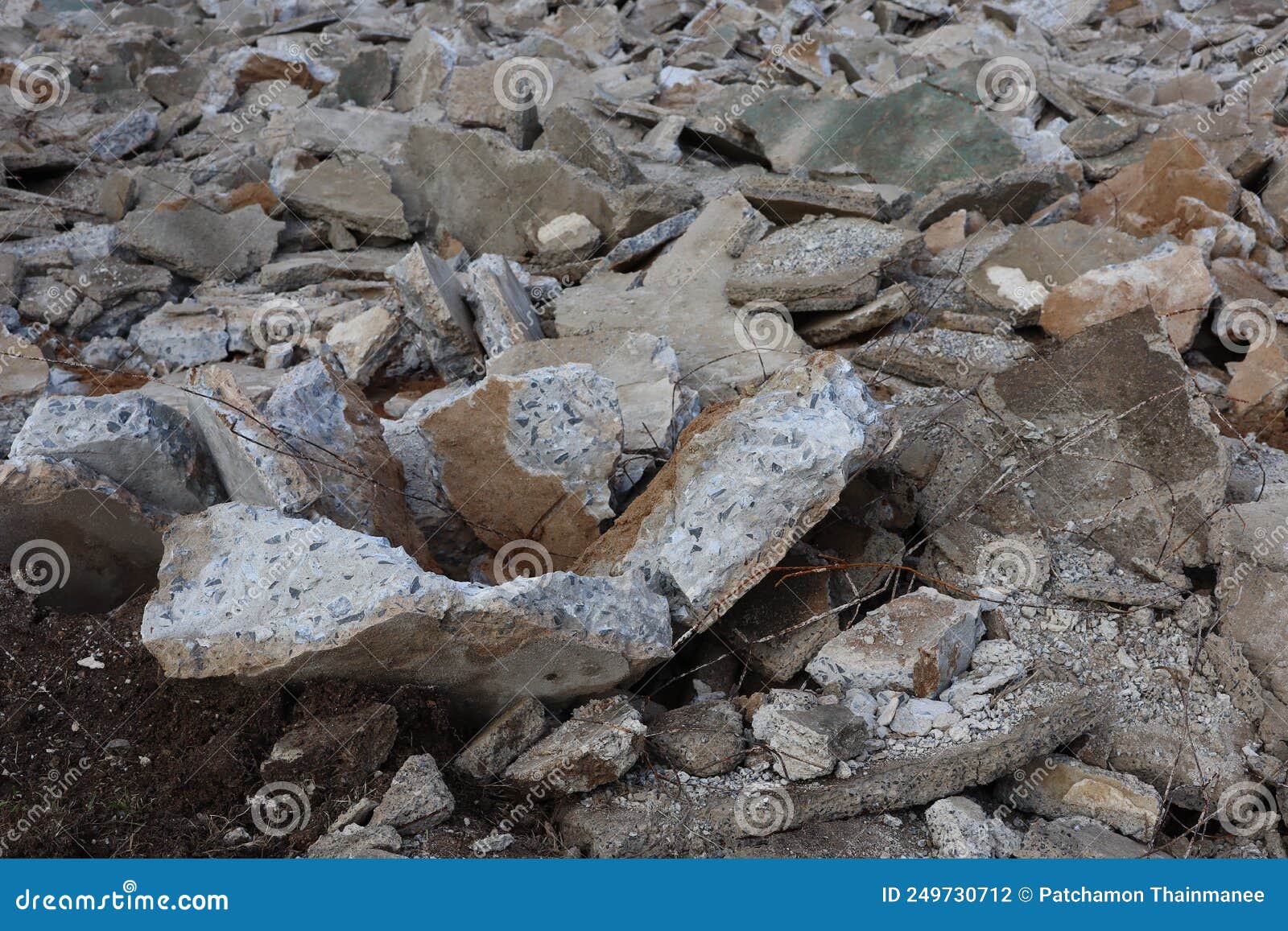 Broken Cement Concept To Smash Building Industrial Construction Stock