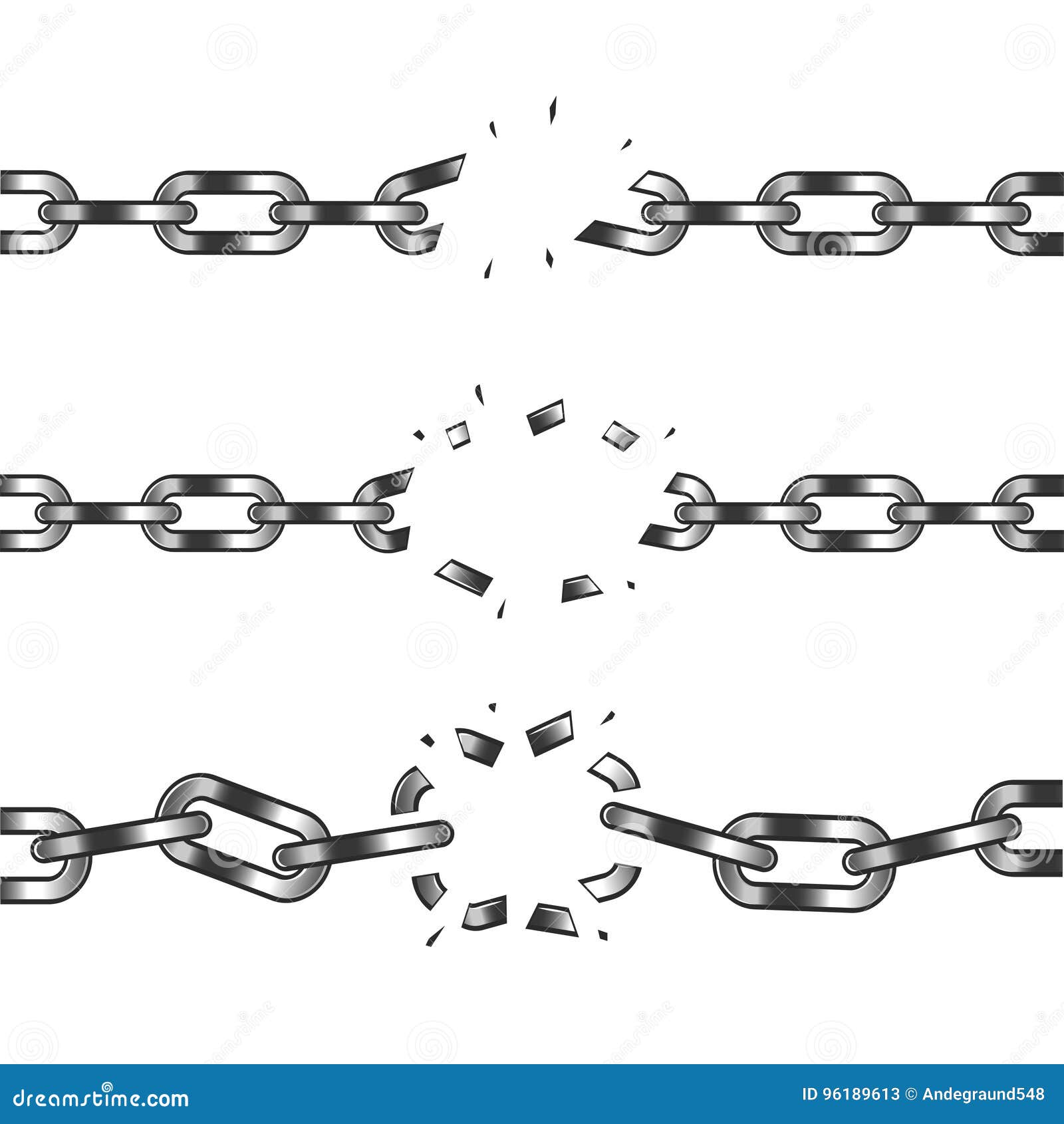 Broken Chain Isolated On White Vector Stock Vector - Illustration of