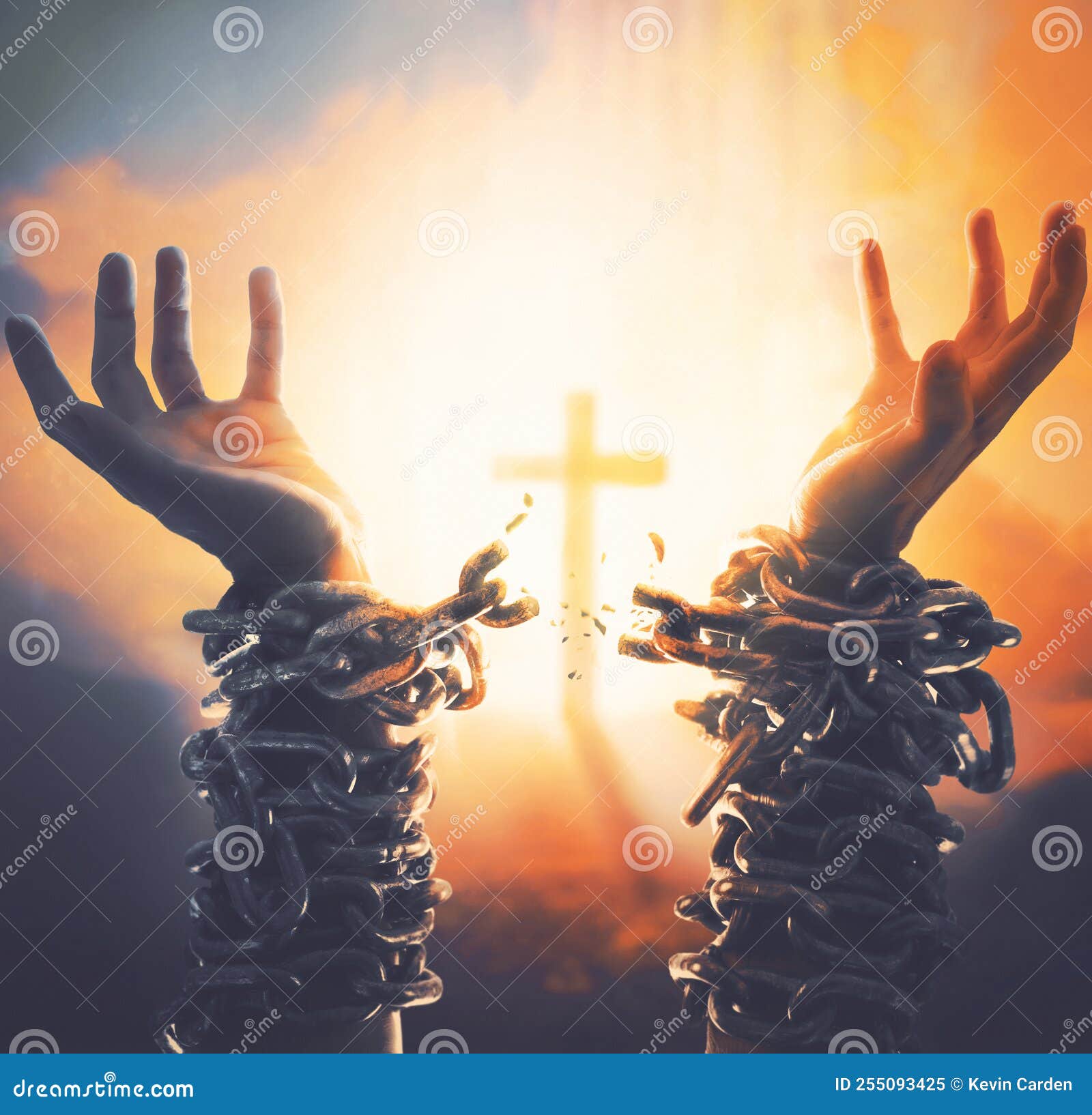 broken chains and cross