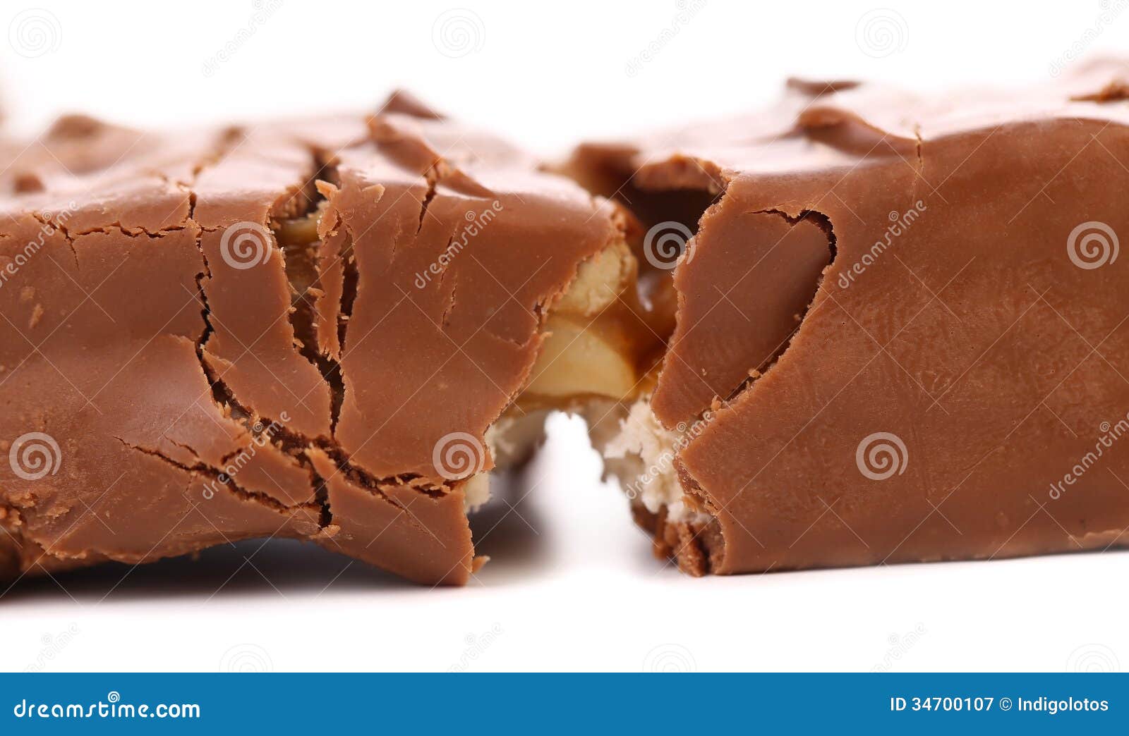 Broken Chocolate Bar with Filling. Stock Image Image of chocolate