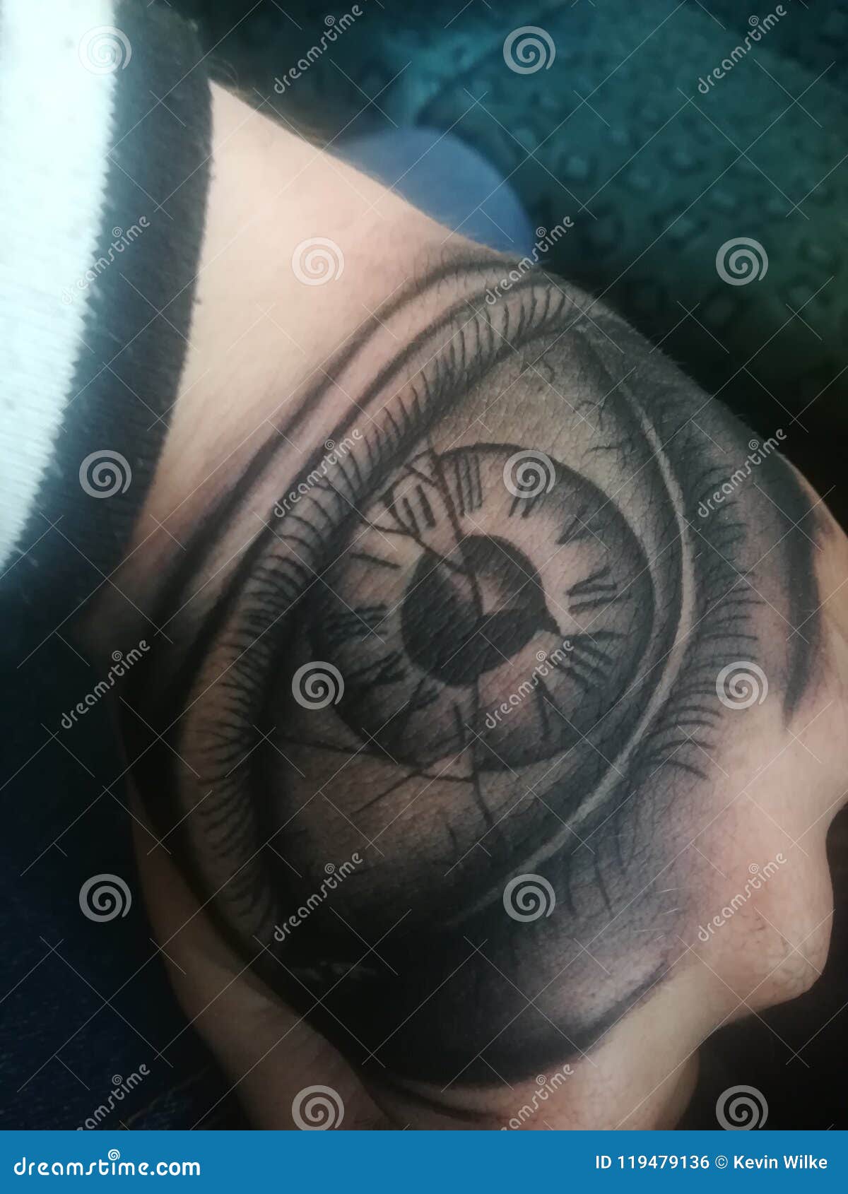 Tattoo uploaded by Jess Warshefskie • Eye with a broken clock face •  Tattoodo
