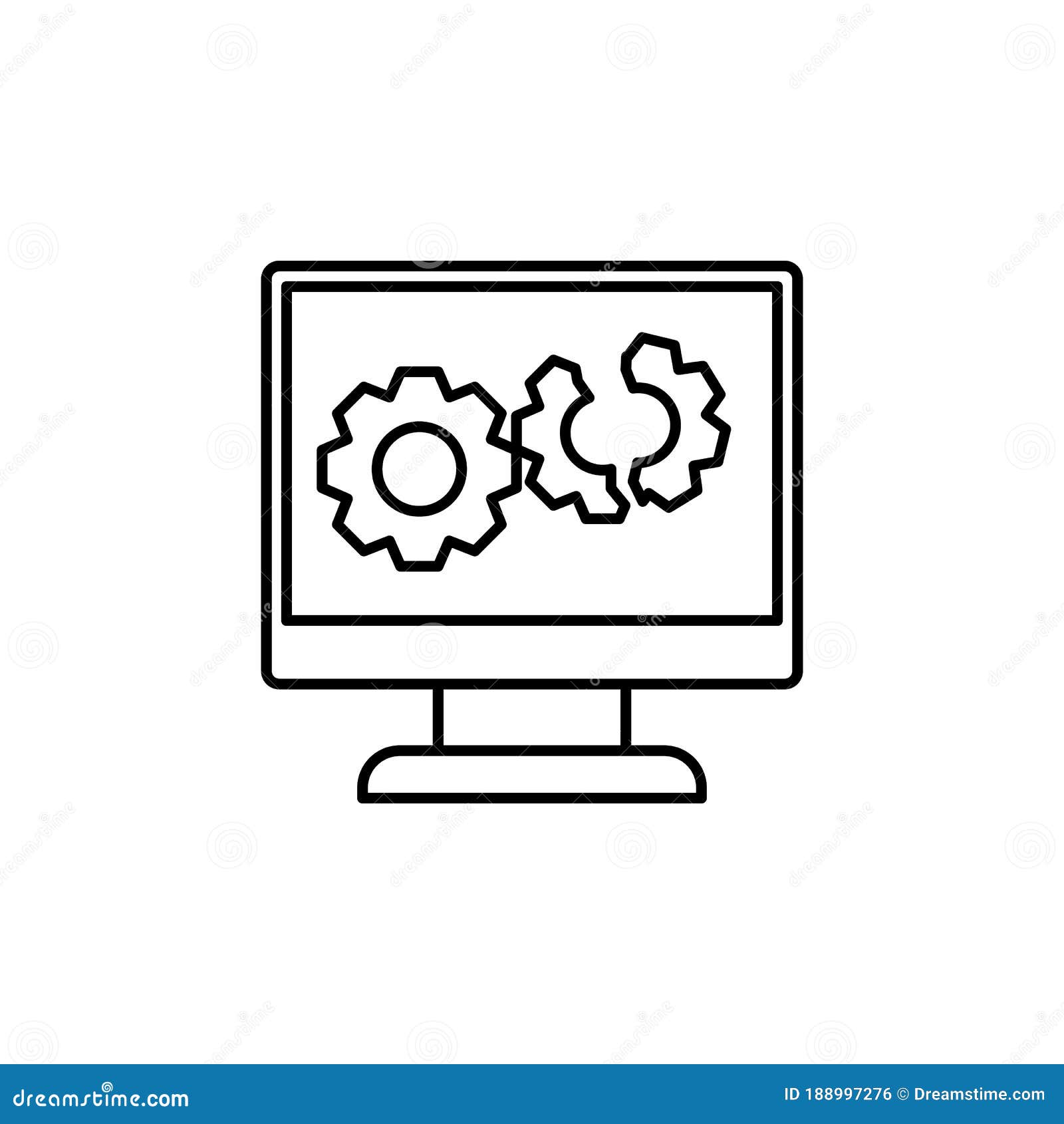 Broken Computer System Line Icon. Element of Cyber Security Icon for