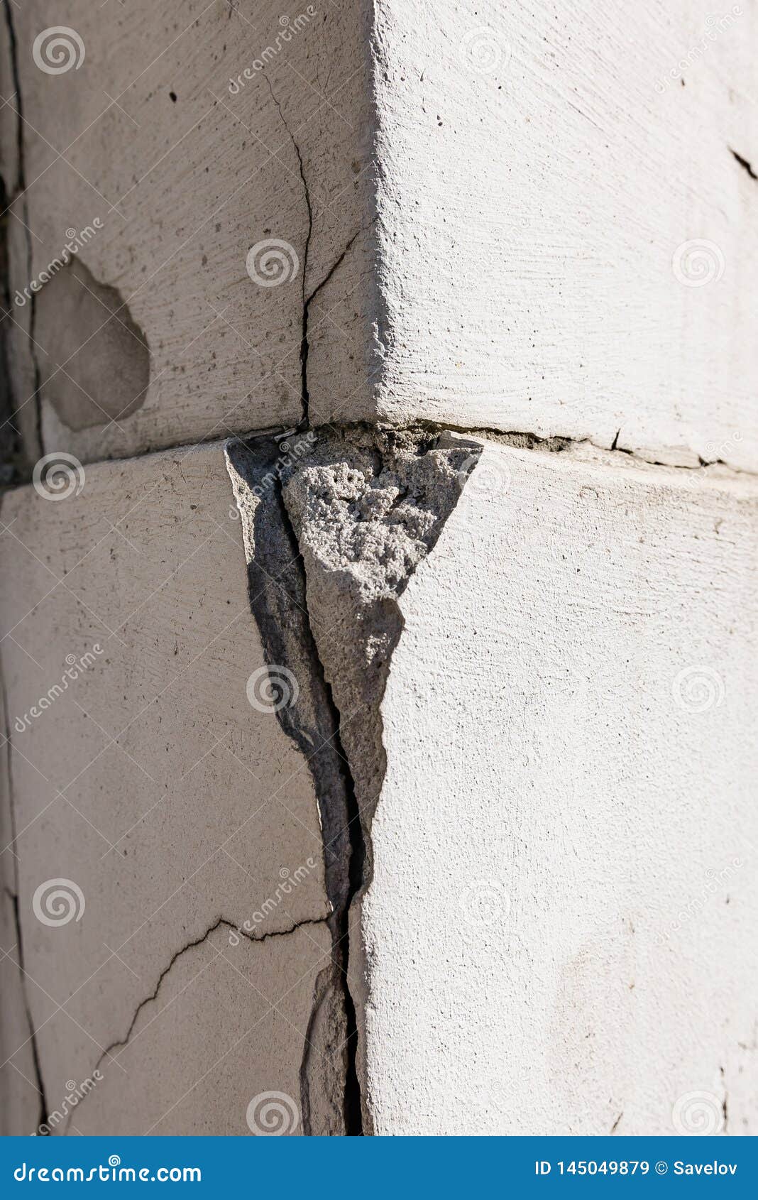 Broken Corner of a Building in the Cracks Stock Image Image of crack