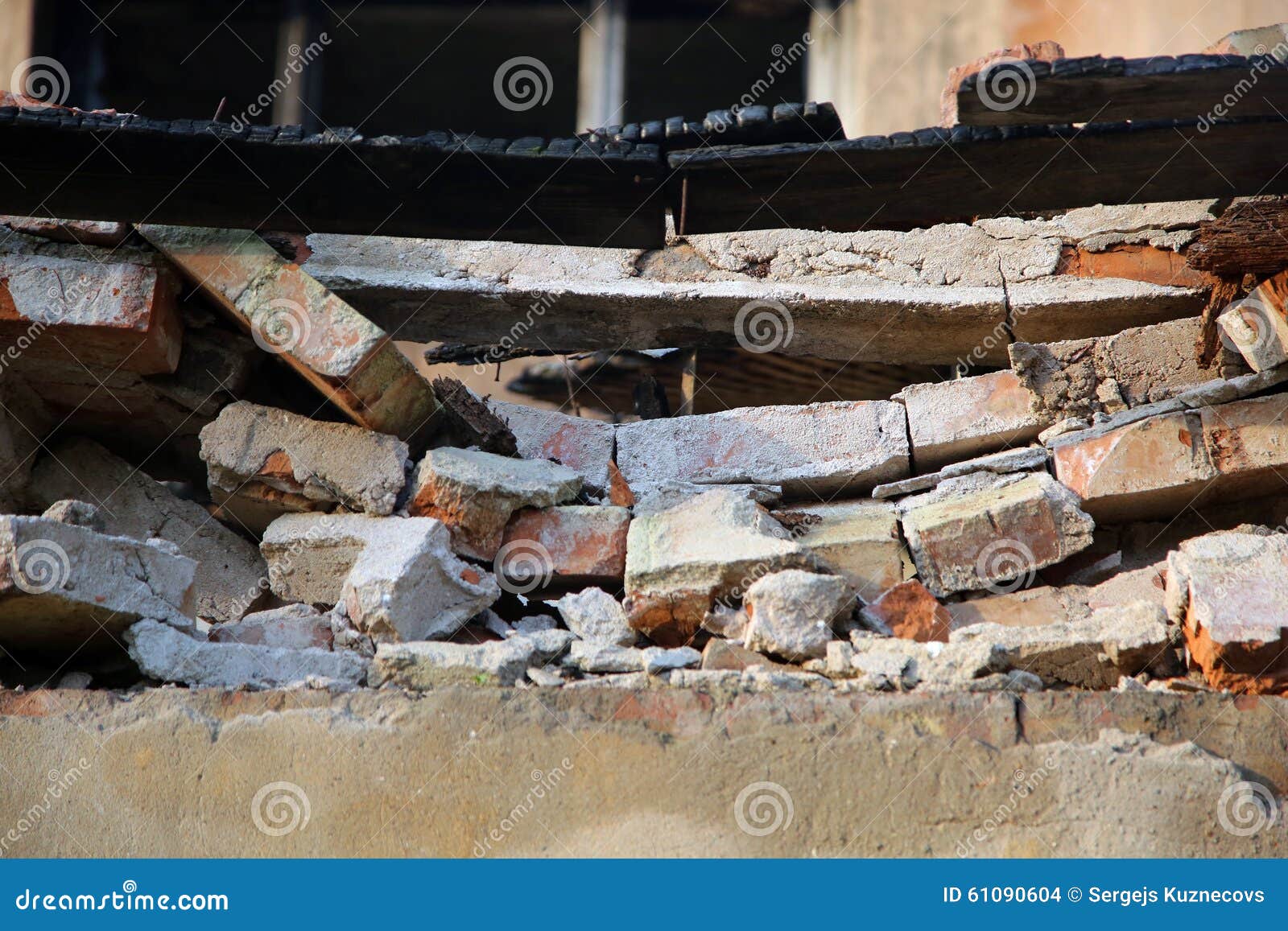Broken Cracked Wall Made of Bricks Stock Photo Image of hole, damaged