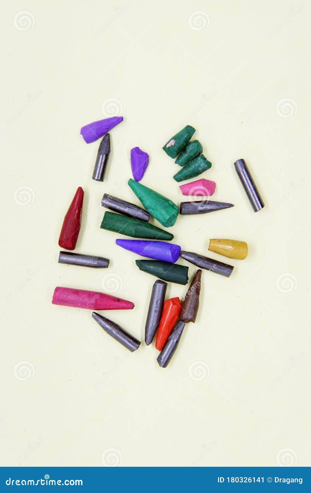 Broken Crayon Tips. Broken Crayons. Crushed Crayons Stock Image Image