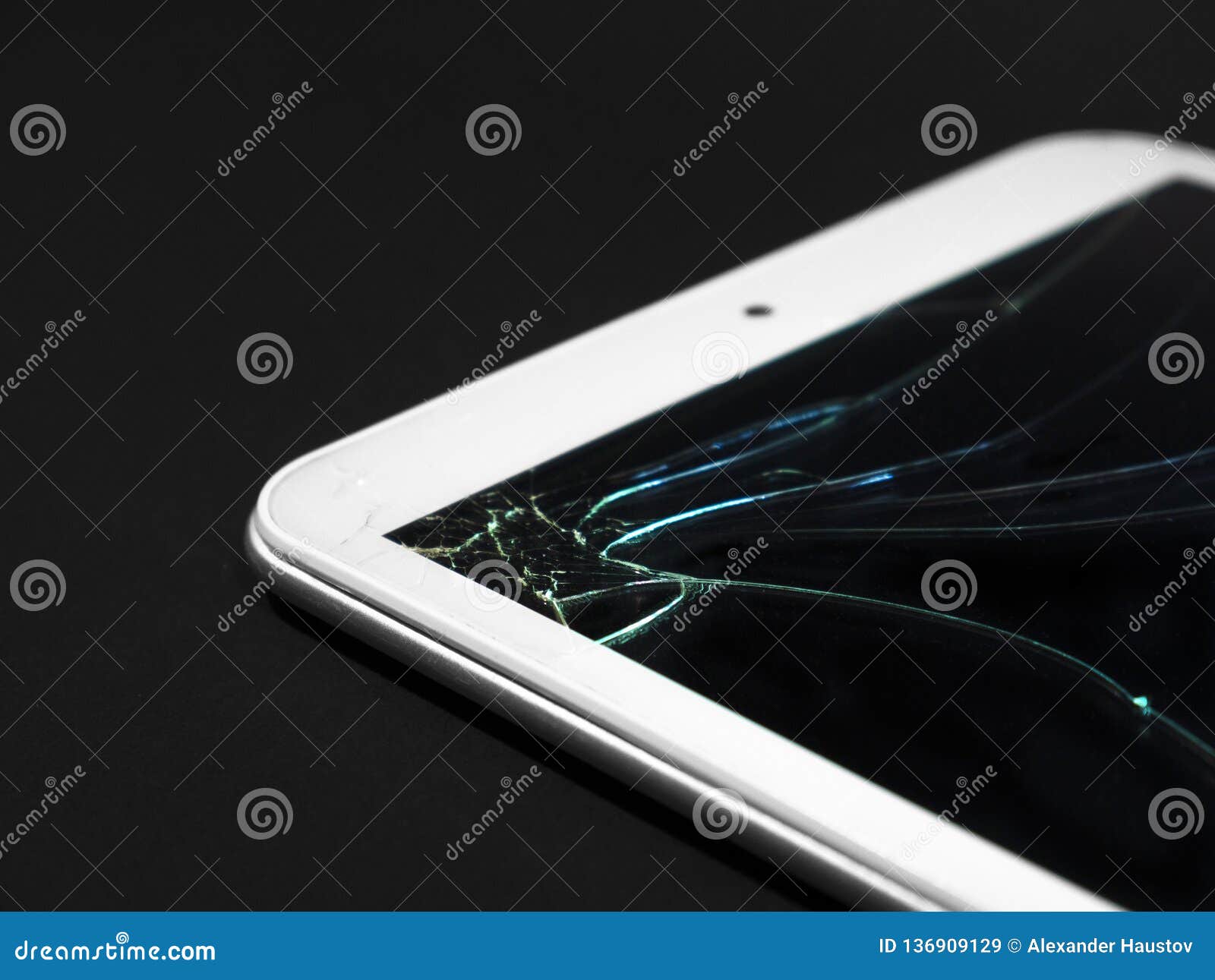 Broken Display. Cracked Glass Tablet, Device Stock Image Image of