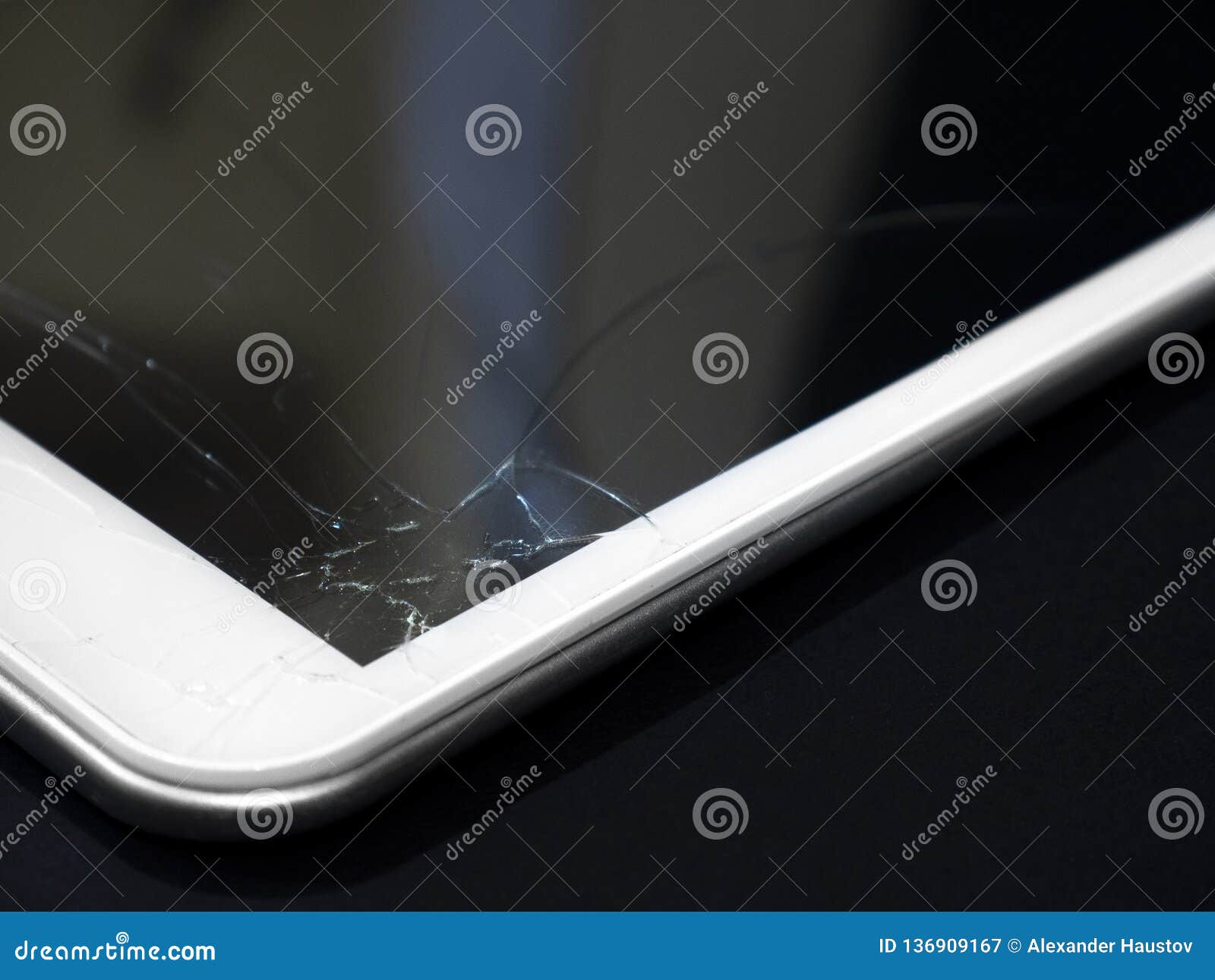 Broken Display. Cracked Glass Tablet, Device Stock Image Image of