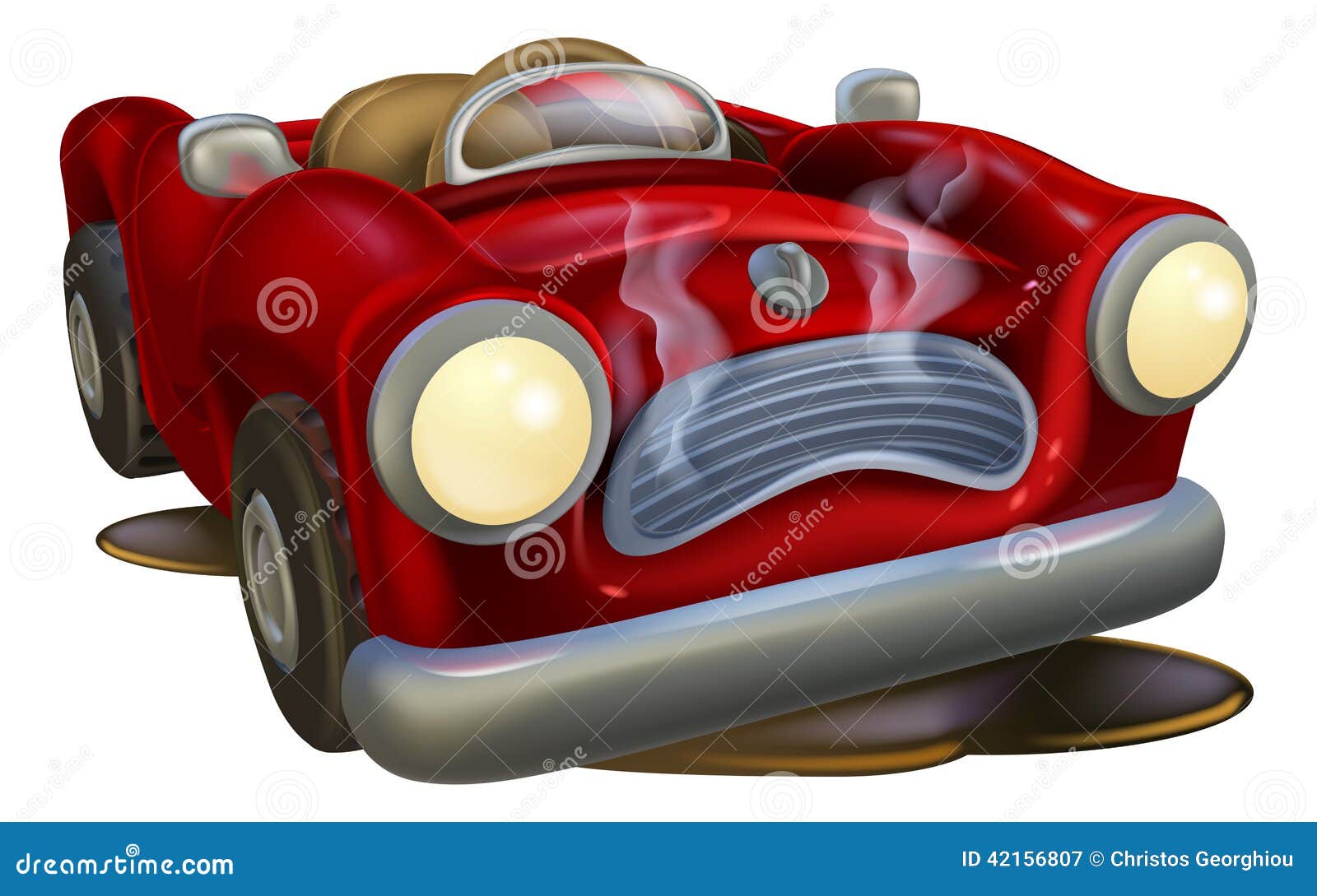 Old Cartoon Driving Broken Car Old Cartoon Driving Broken Car