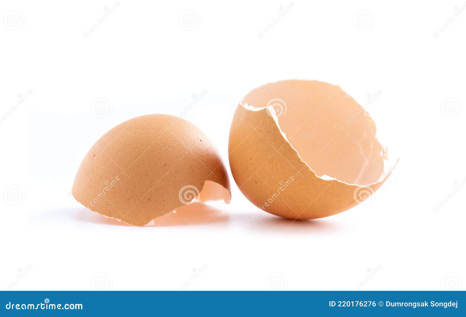 broken eggshell like a new birth  on white background