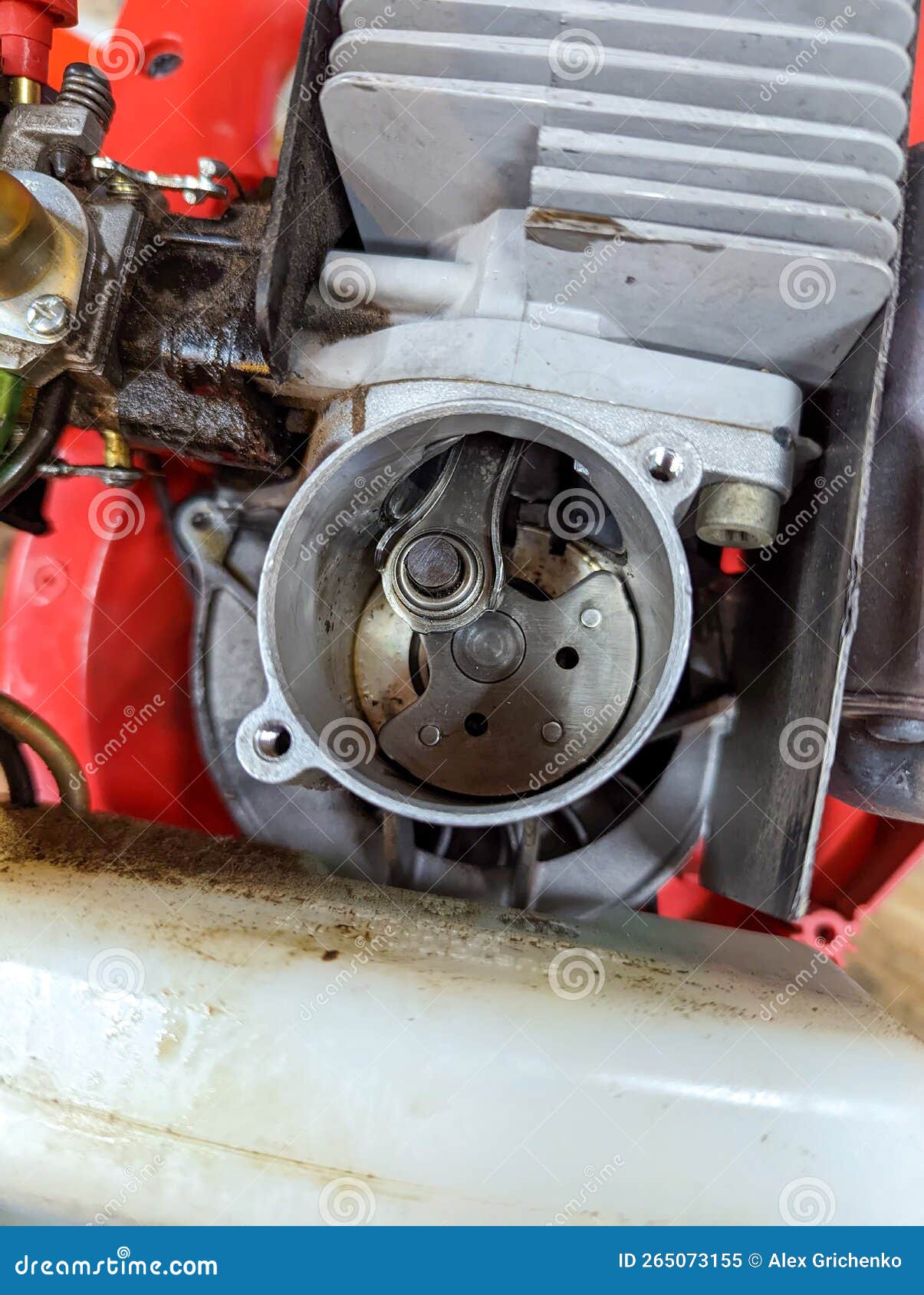 Broken Engine Crank Shaft on a Garden Blower Stock Image Image of