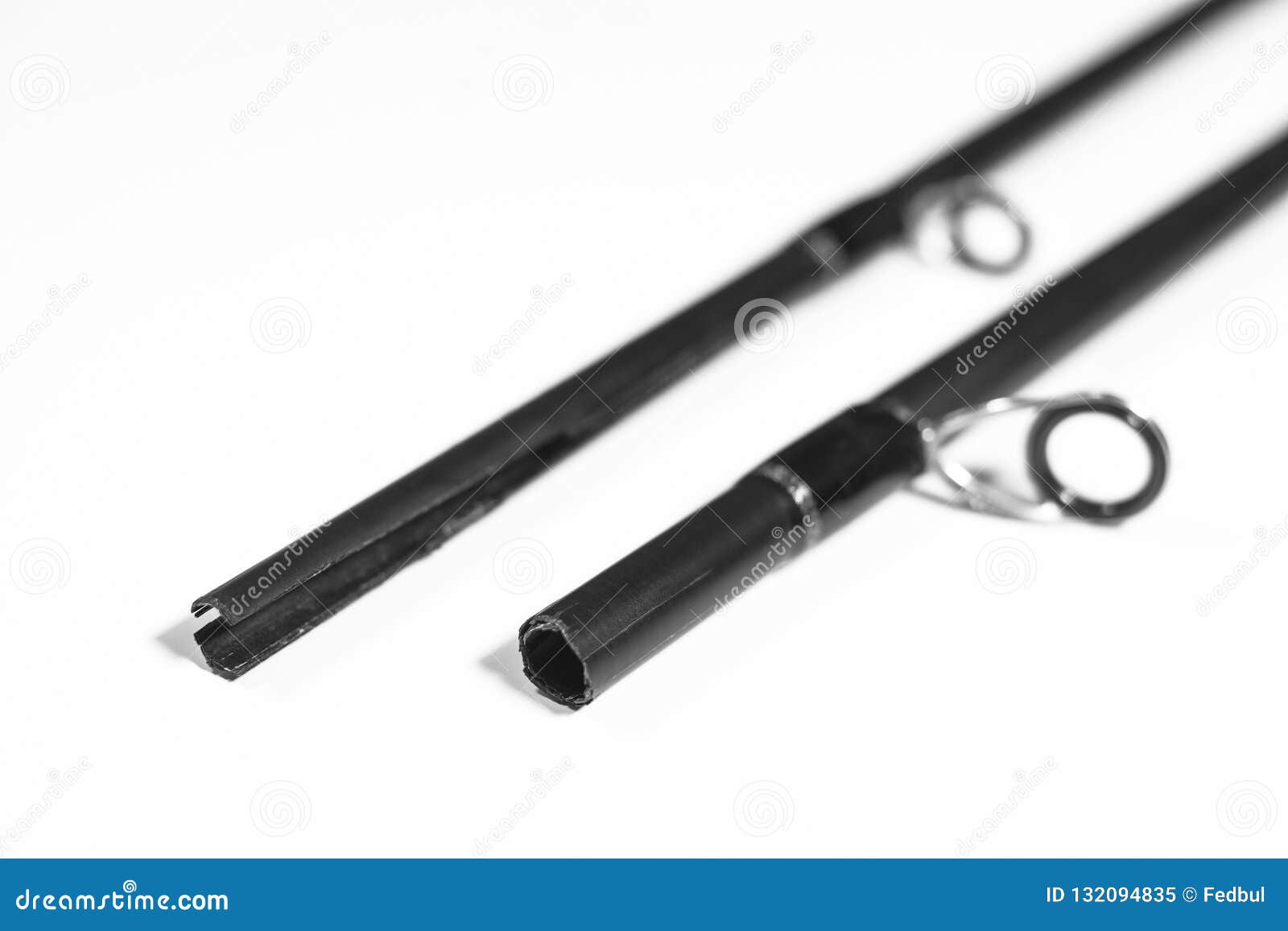 Broken Fishing Rod Isolated on White Background Stock Image Image of