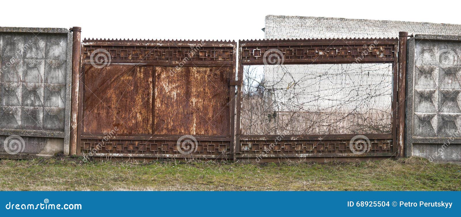 Broken gate stock photo. Image of private, fall, background 68925504