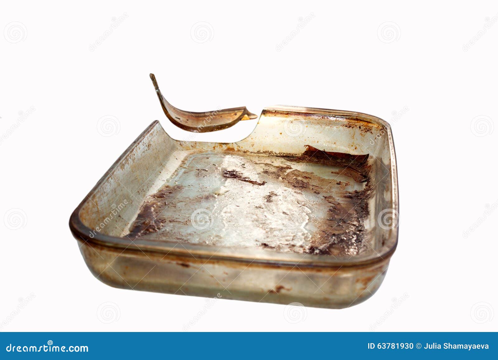 Broken Glass Baking Dish stock photo. Image of dish, isolated 63781930