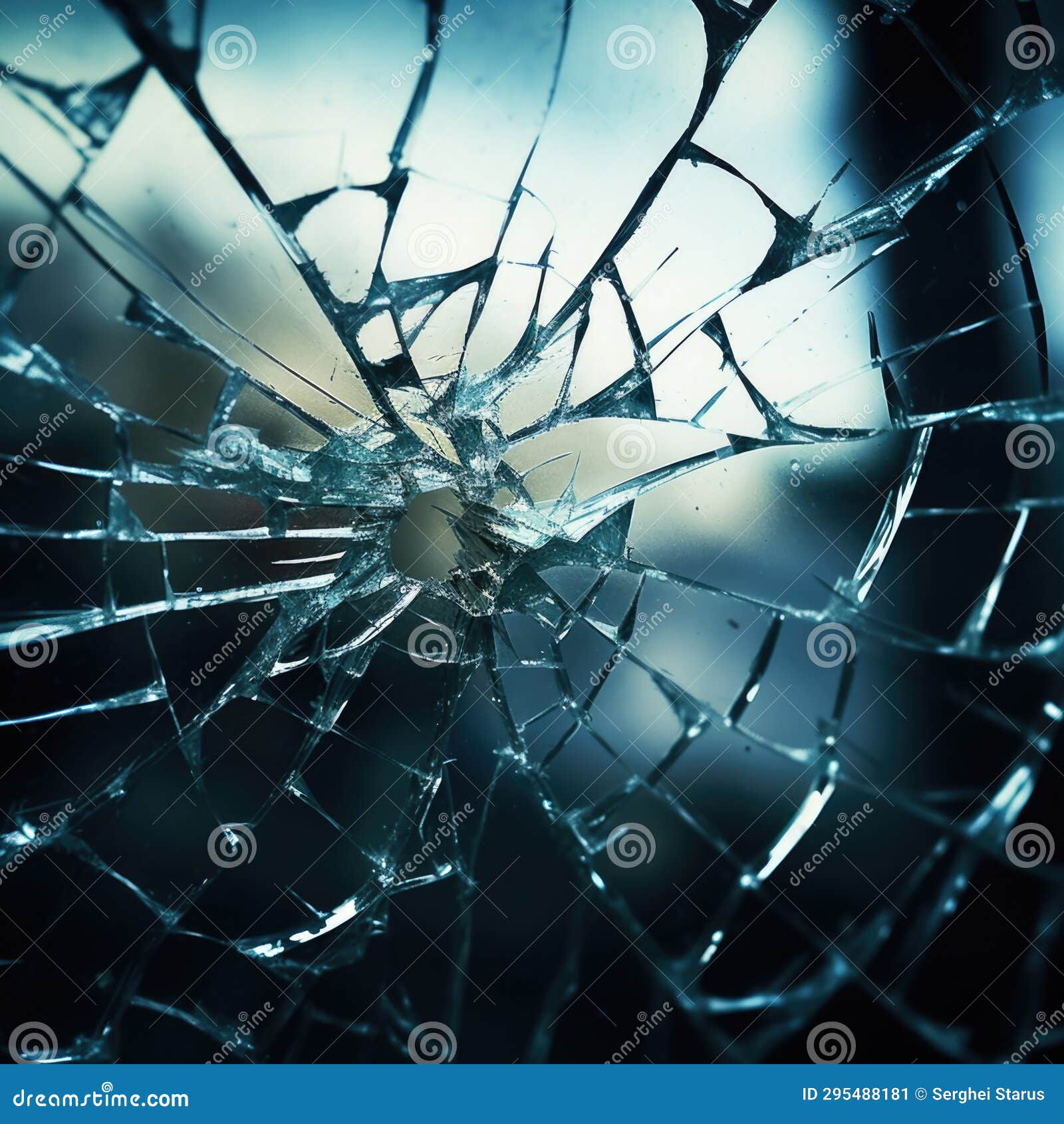 Broken Glass on a Car Window, AI Stock Illustration Illustration of