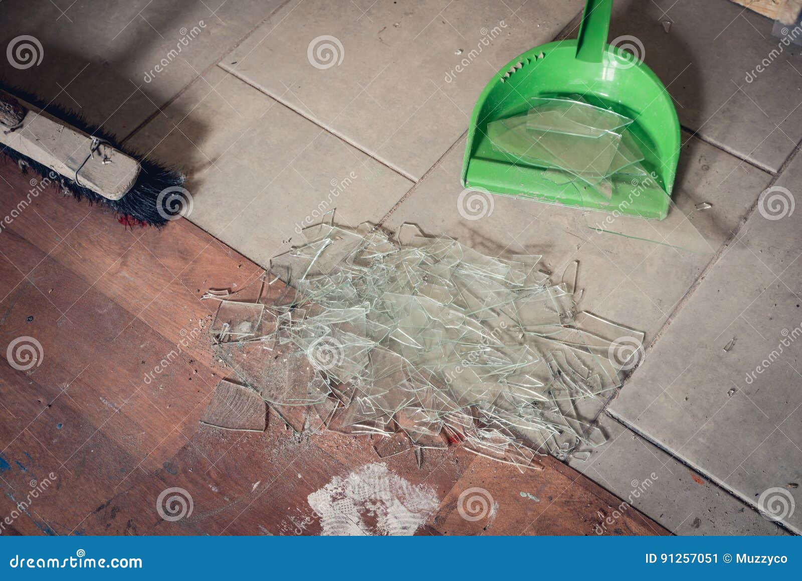 Broken glass on the floor stock image. Image of fragile 91257051