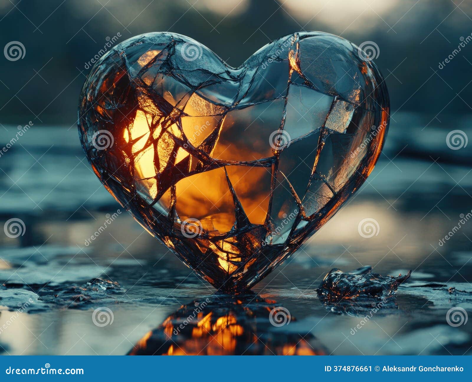 Broken Glass Heart on Wet Surface Stock Image - Image of emotions,  destruction: 374876661, image size:1600x1295