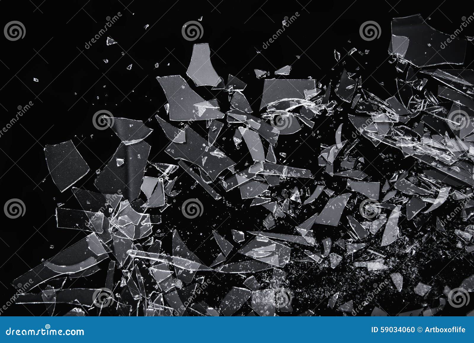 Broken Clear Glass Pieces on Black Surface · Free Stock Photo
