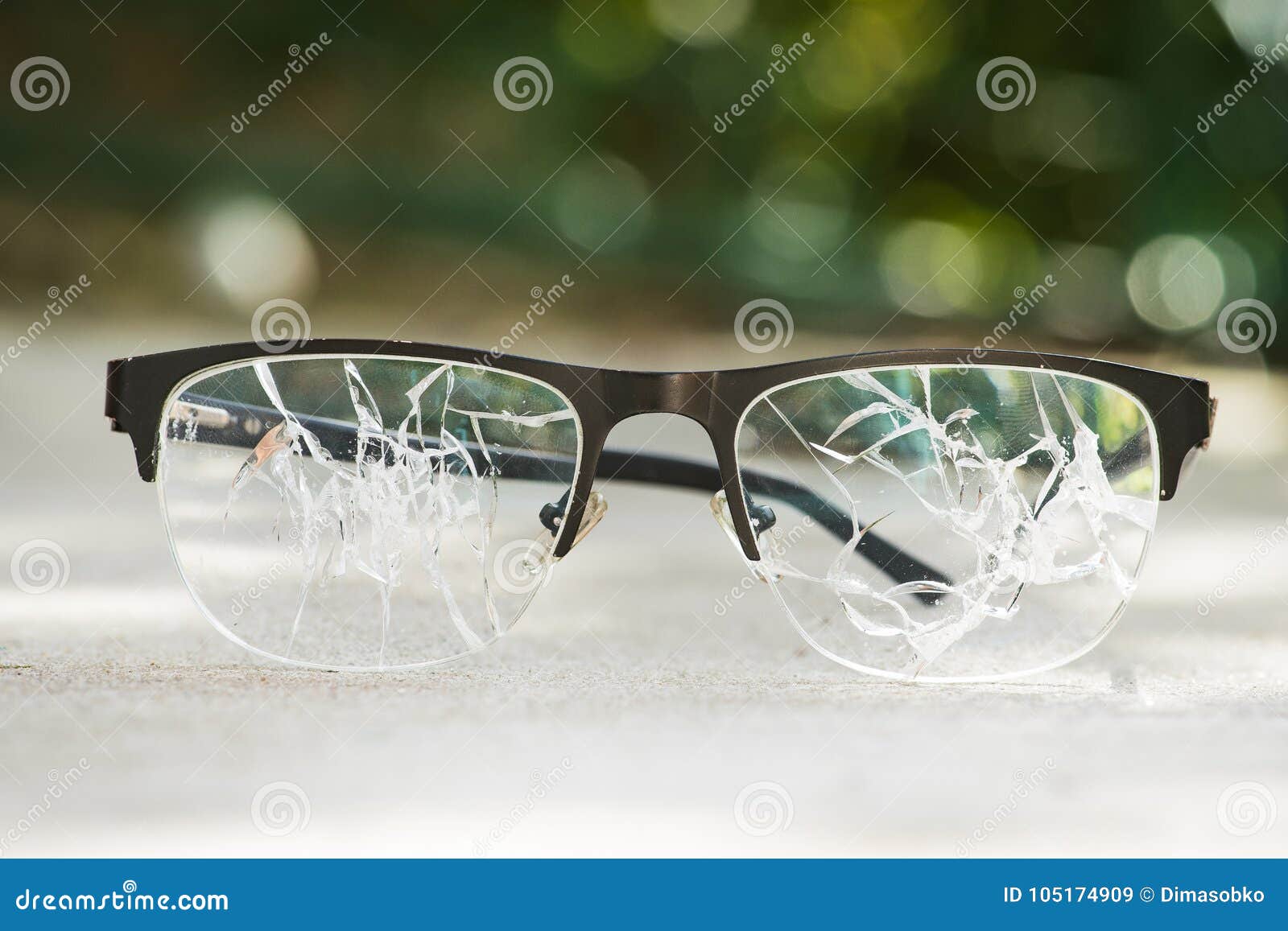 Broken Glasses On The Asphalt Stock Image Image Of Black