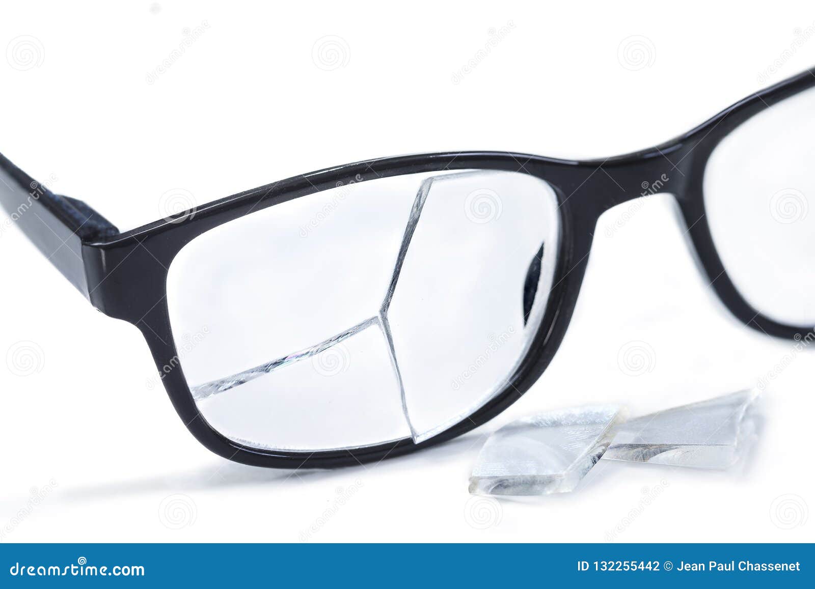 Broken Glasses on Awhite Background. Concept of Failure Stock Photo