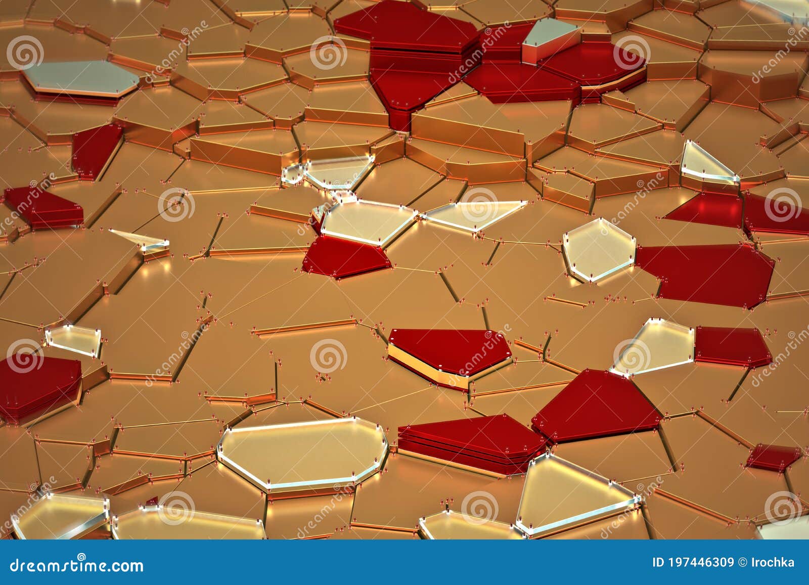 Golden Glass Scratch Background. Aluminium Shiny In The Borders With