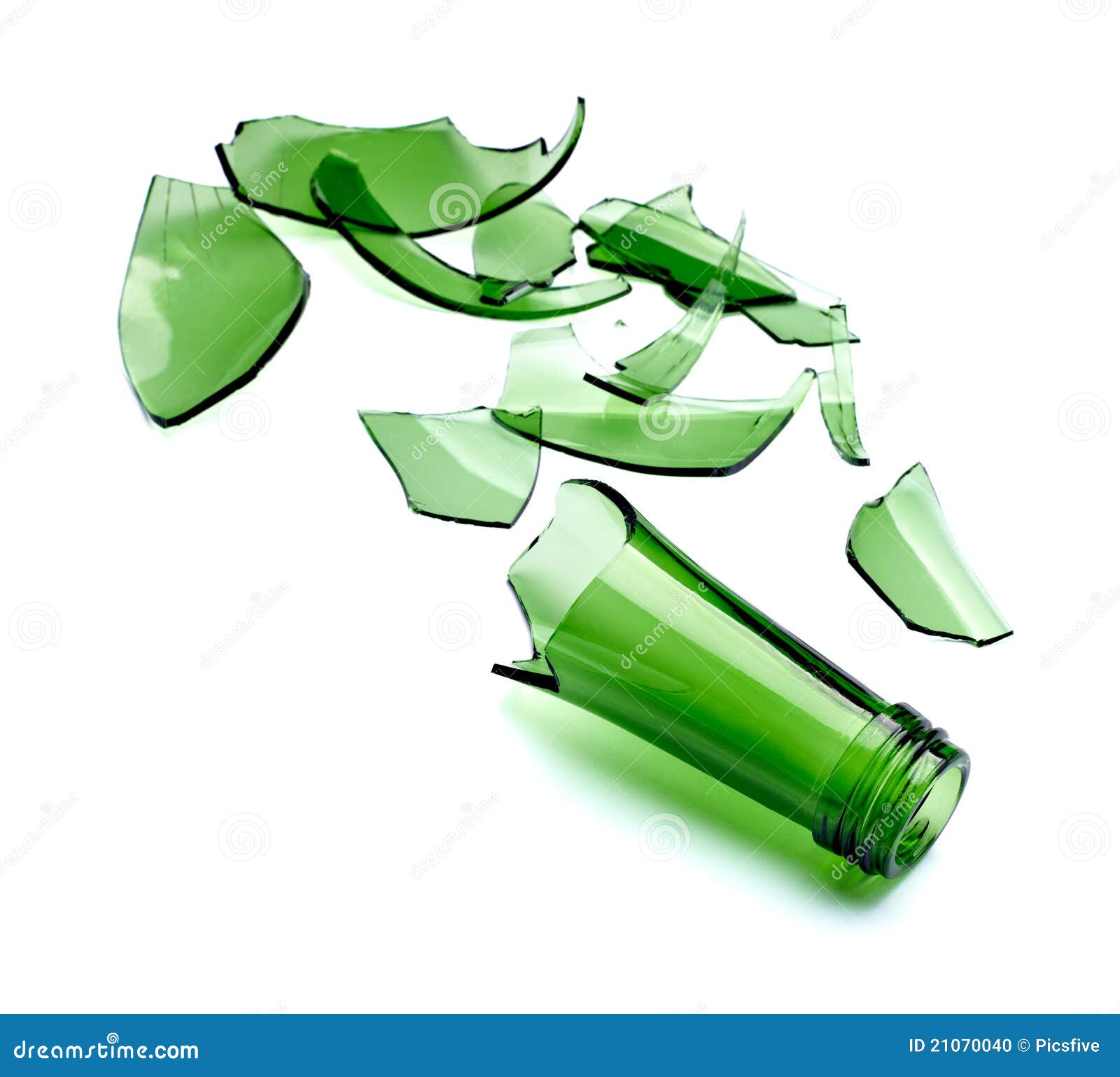 Broken green bottle stock photo. Image of glass, beer 21070040