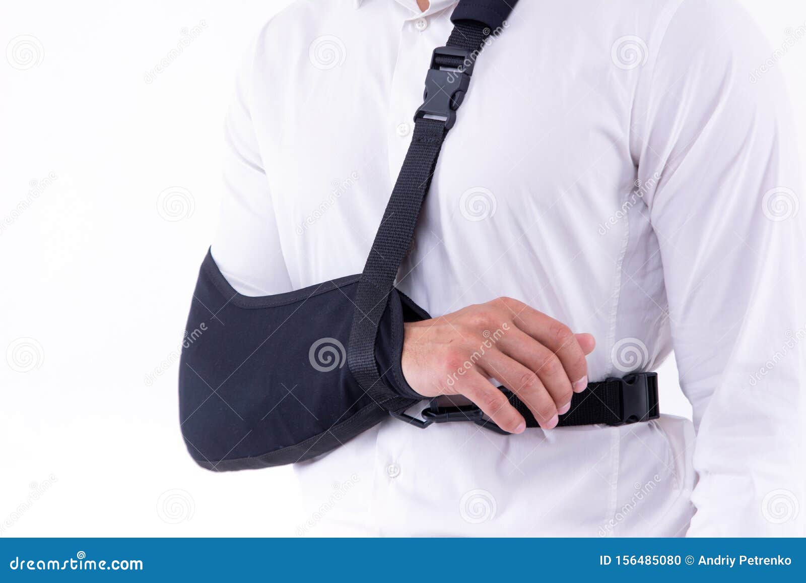 Broken Hand Wearing an Arm Brace Stock Photo Image of isolated, brace