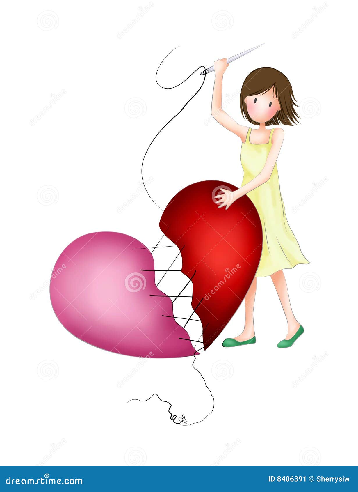 Broken heart stock illustration. Illustration of relationship ...