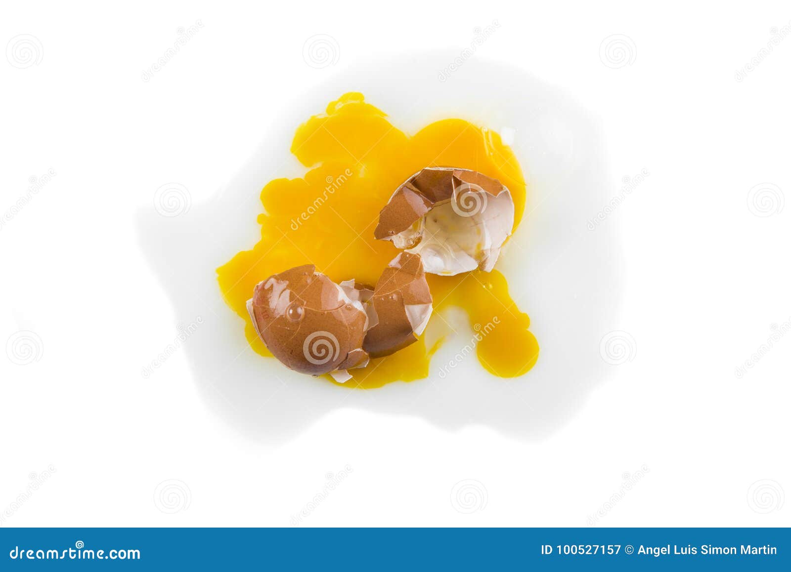 broken hen`s egg,  on a white background