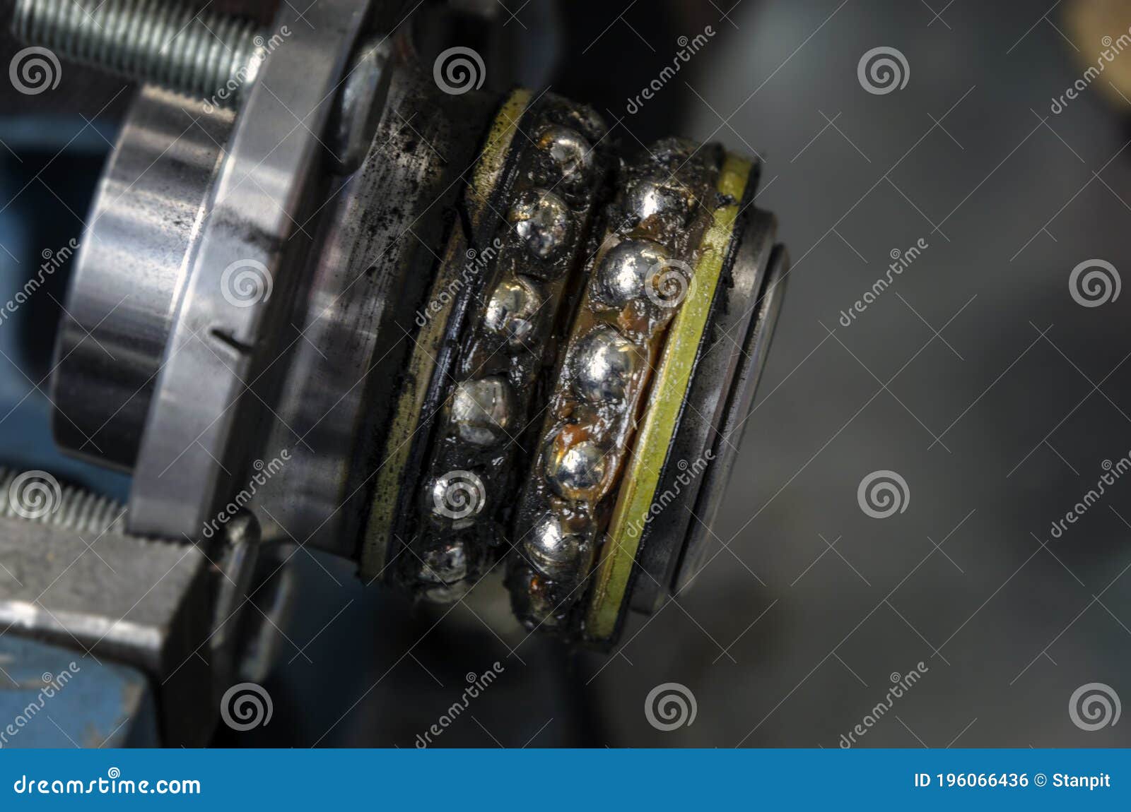 Broken Hub, with Visible Bearings and Grease Stock Photo Image of