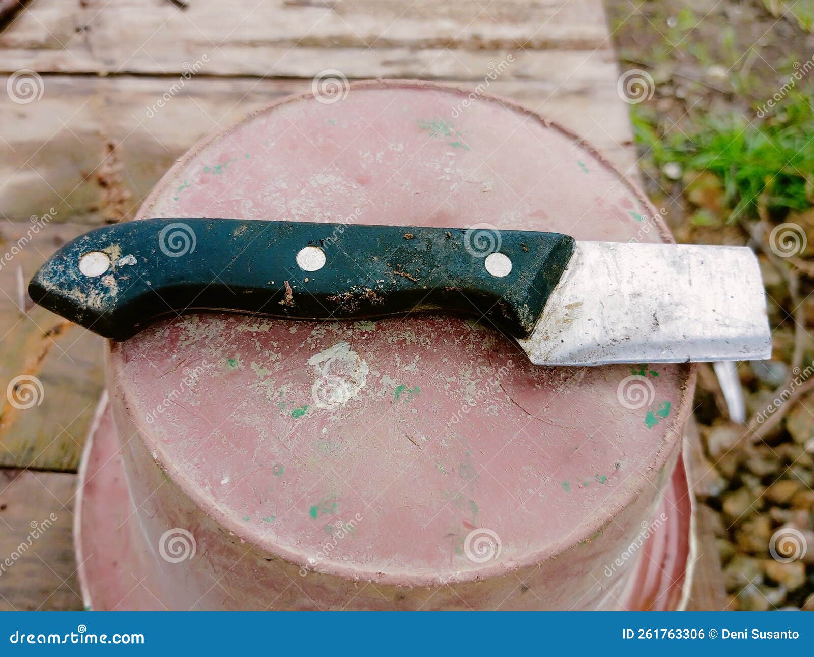A Broken Kitchen Knife, because it Cut Bones Stock Photo Image of