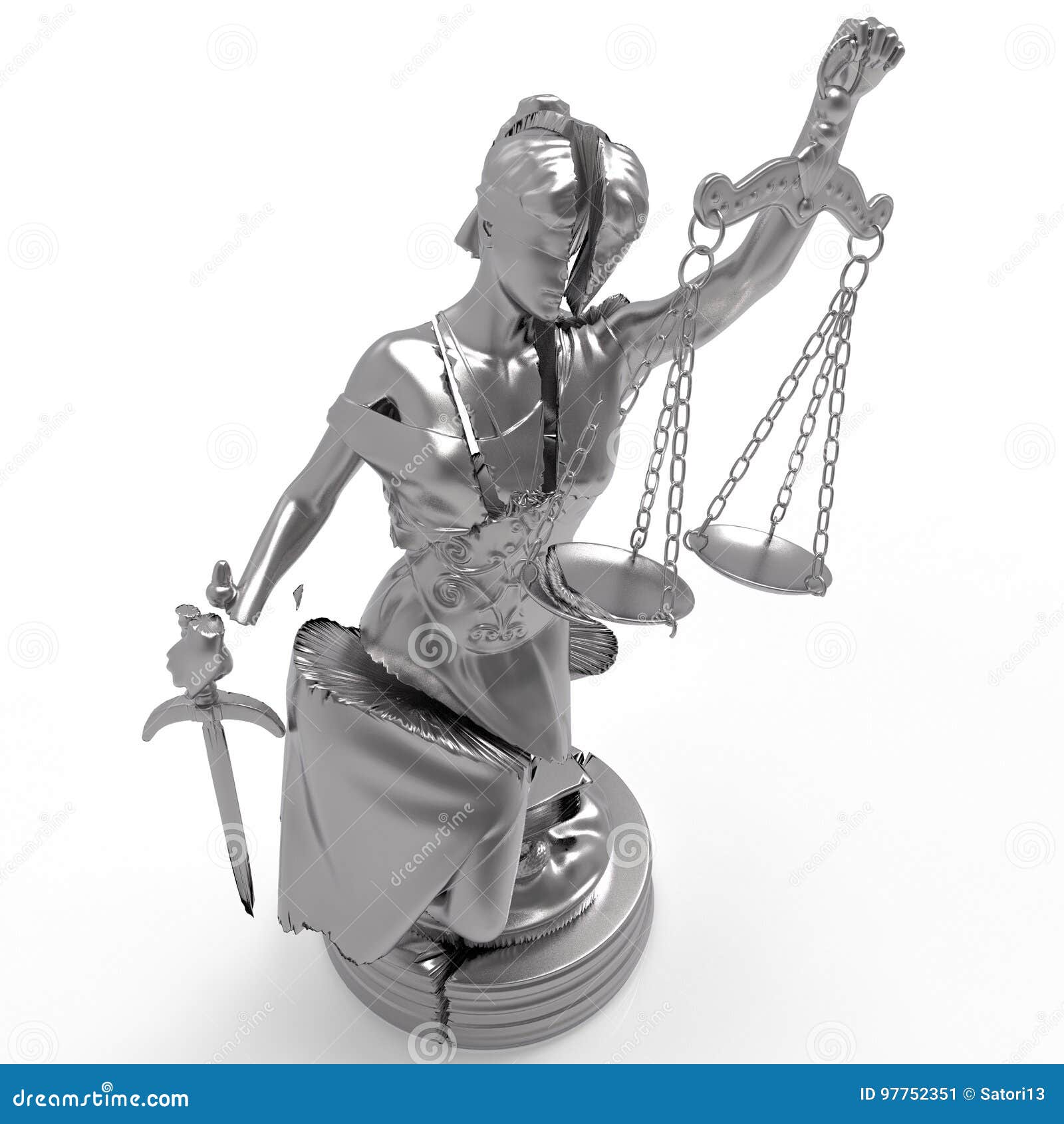 Why Does This Broken Lady Dress Like A Man Broken Lady Of Justice 3d Rendering Stock Photography | CartoonDealer