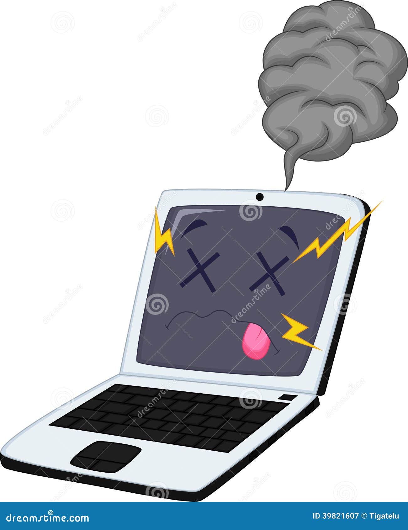 Broken Laptop Cartoon Stock Vector - Image: 39821607