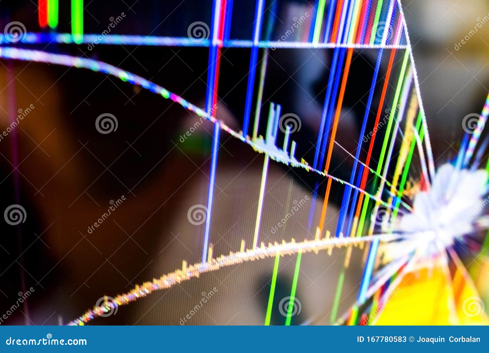 Broken Led Screen Hit by a Hammer, with Many Background Colors while it