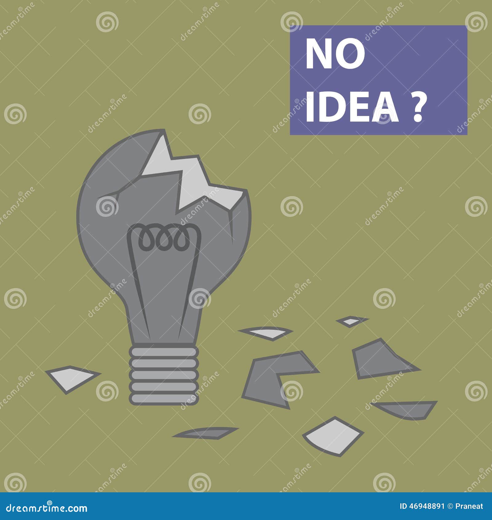 Broken Light Bulb, No Electricity, Energy Poverty Concept, Vector