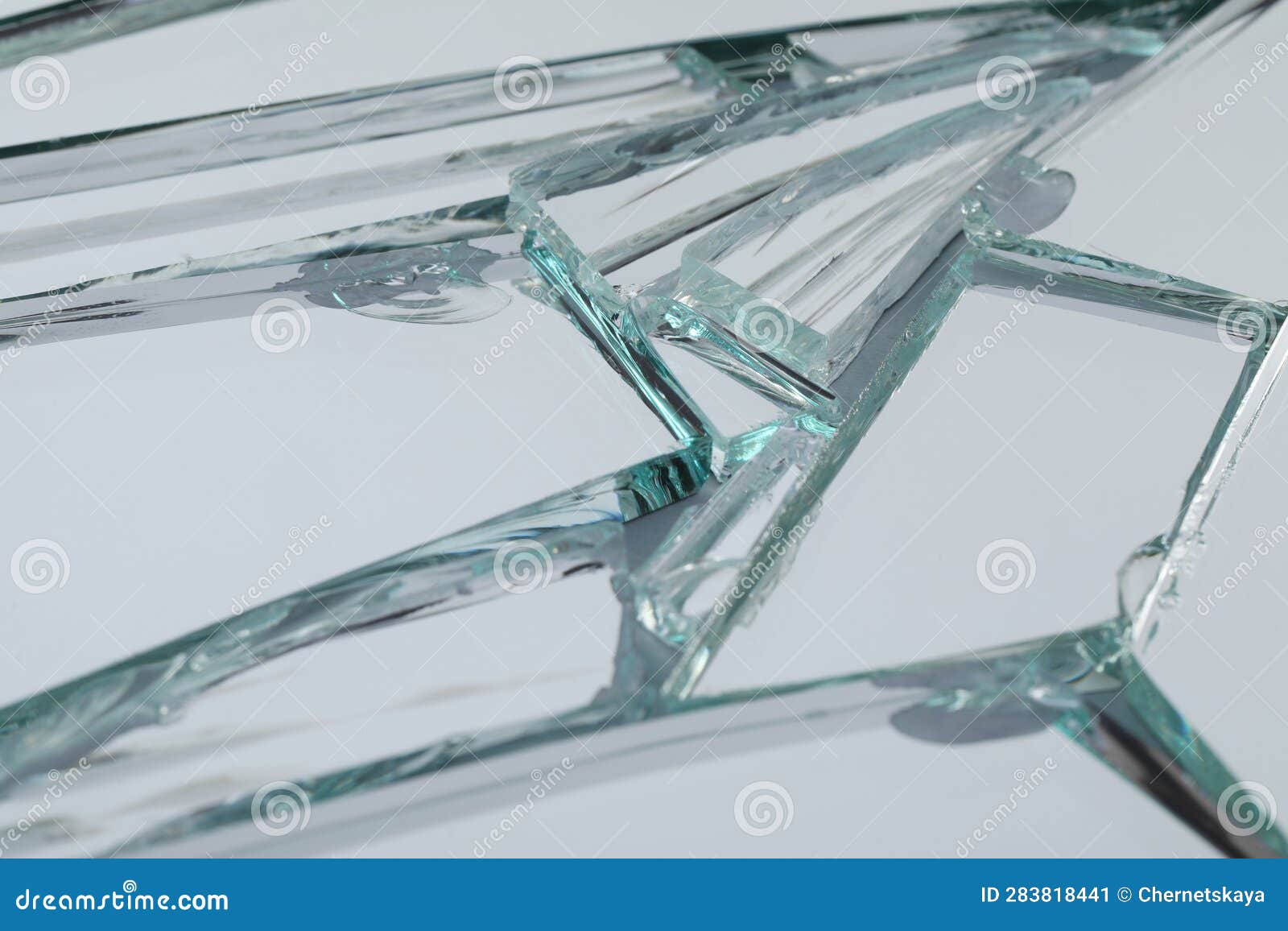 Broken Mirror with Many Cracks As Background, Closeup View Stock Image