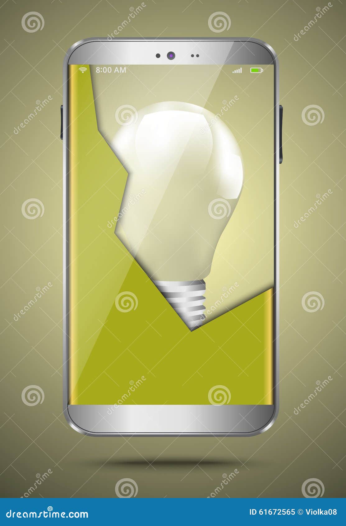 Broken Mobile Phone. Smartphone Screen With Scratches. Cracked Touch