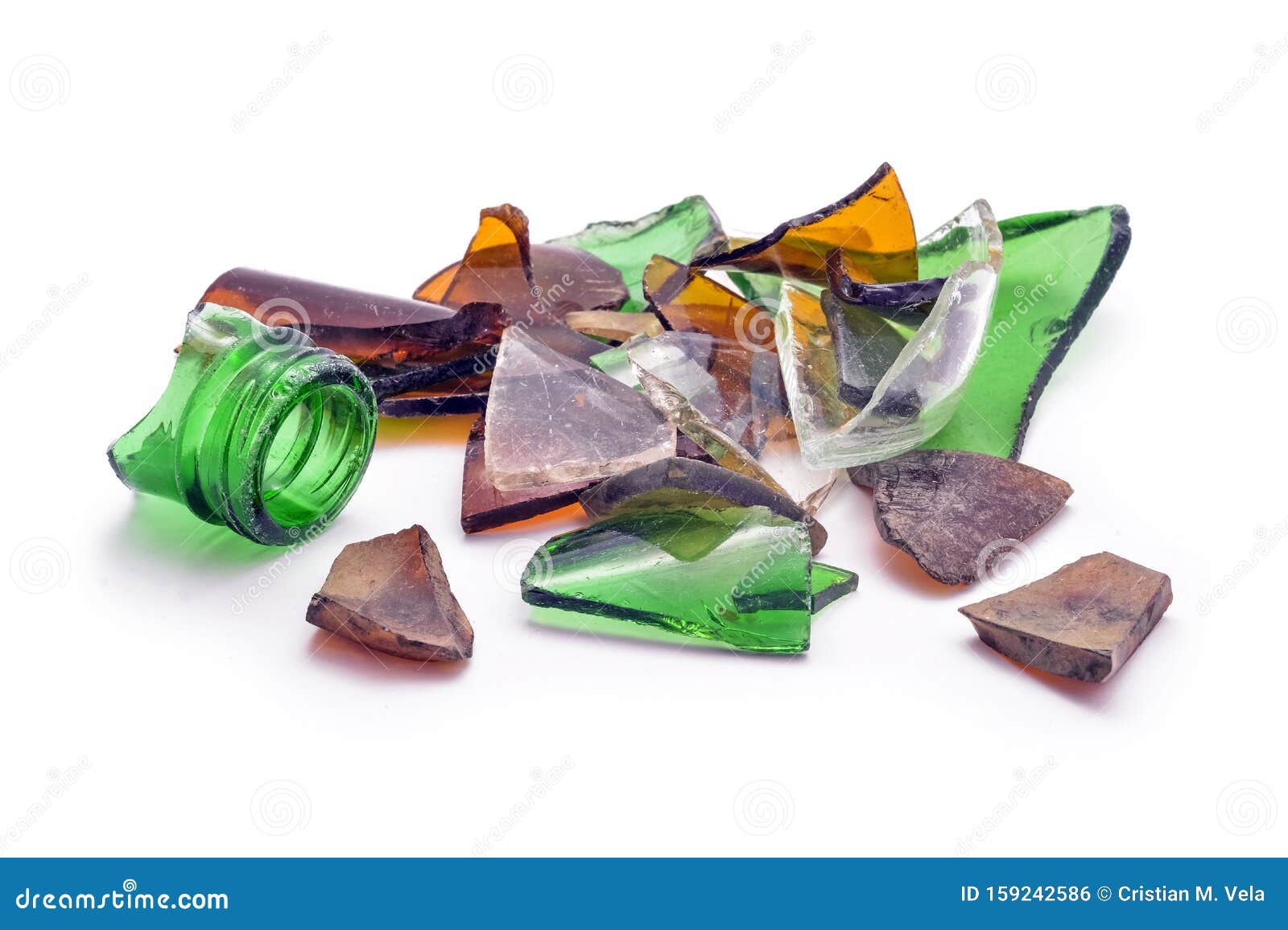 Broken old glass pieces stock photo. Image of bottles 159242586