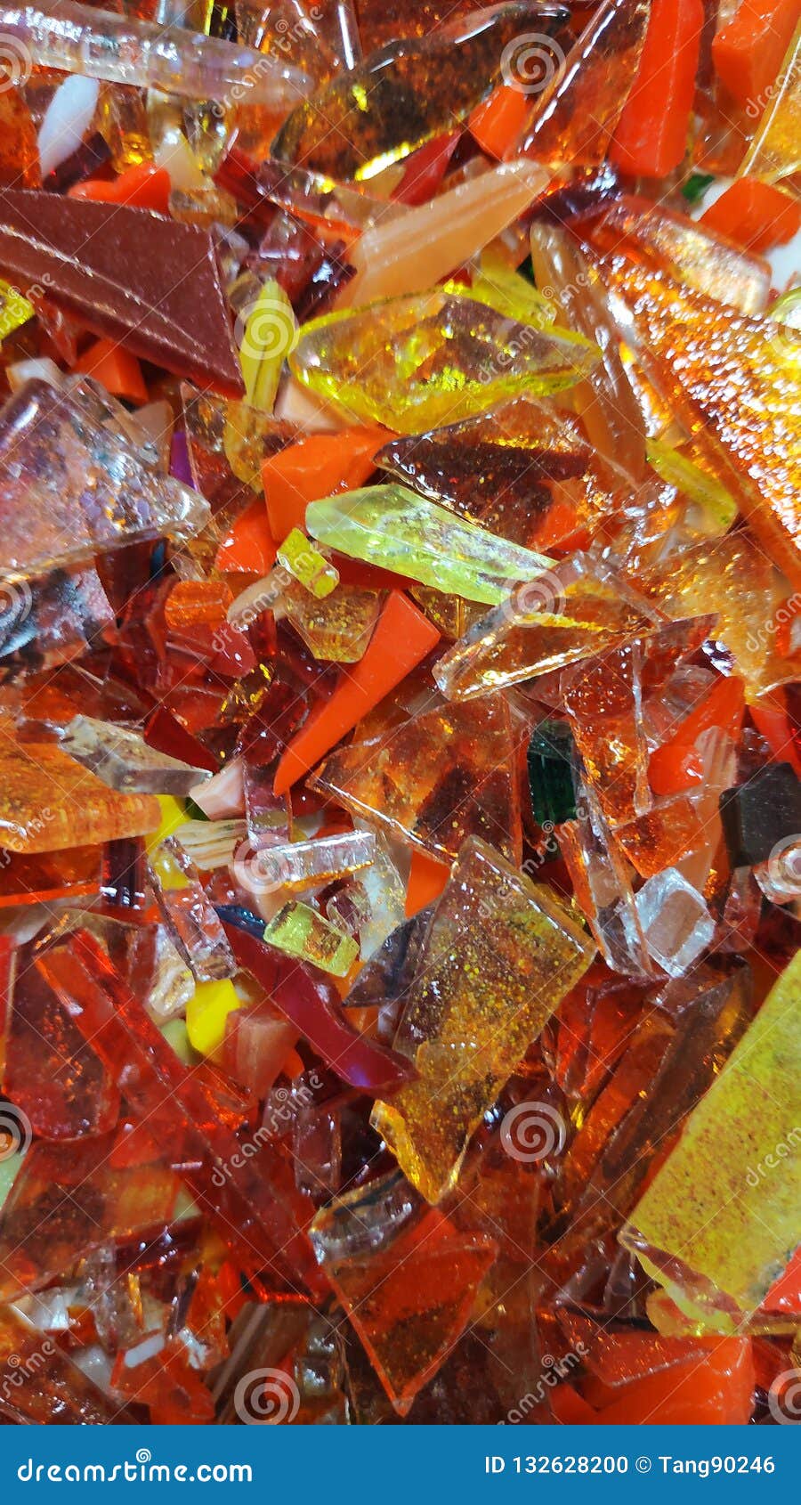 Broken Pieces of Coloured Stained Glass Stock Photo Image of