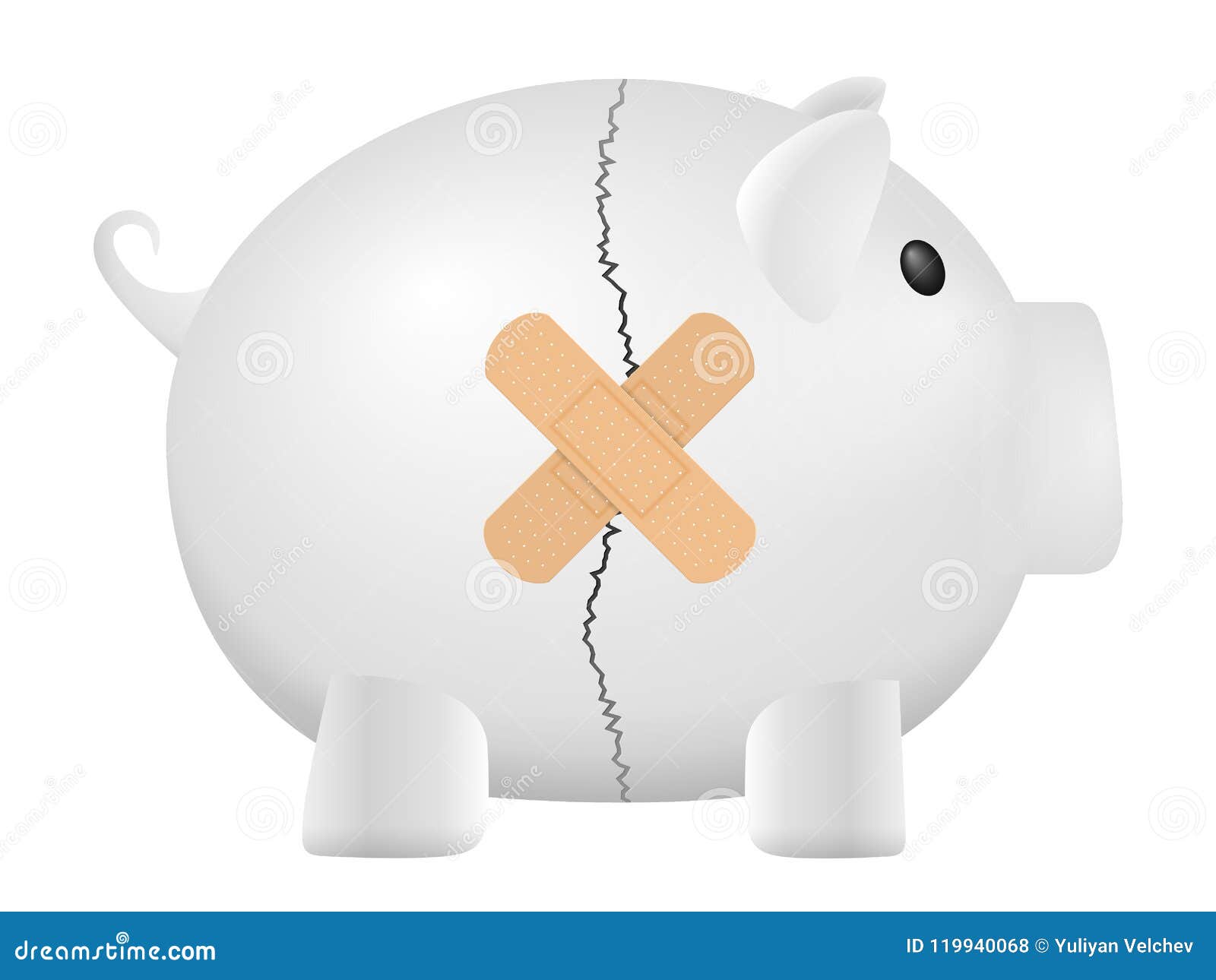 Broken piggy bank stock vector. Illustration of pink 119940068