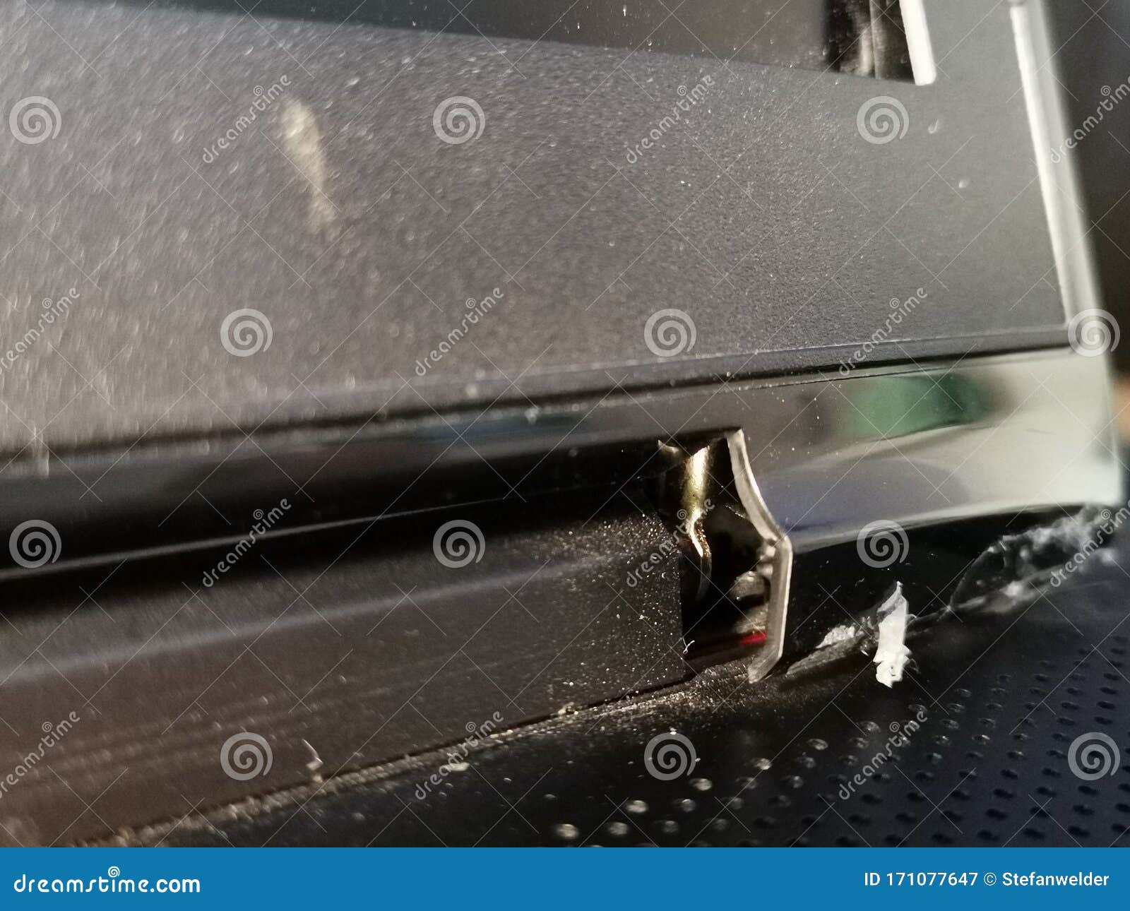 Broken Plastic Around Hinge of Laptop Stock Image Image of damage