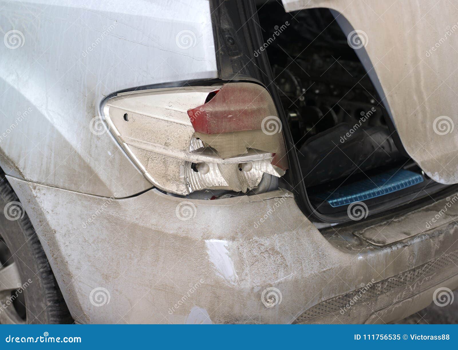 Broken Rear Car Light stock image. Image of transport 111756535