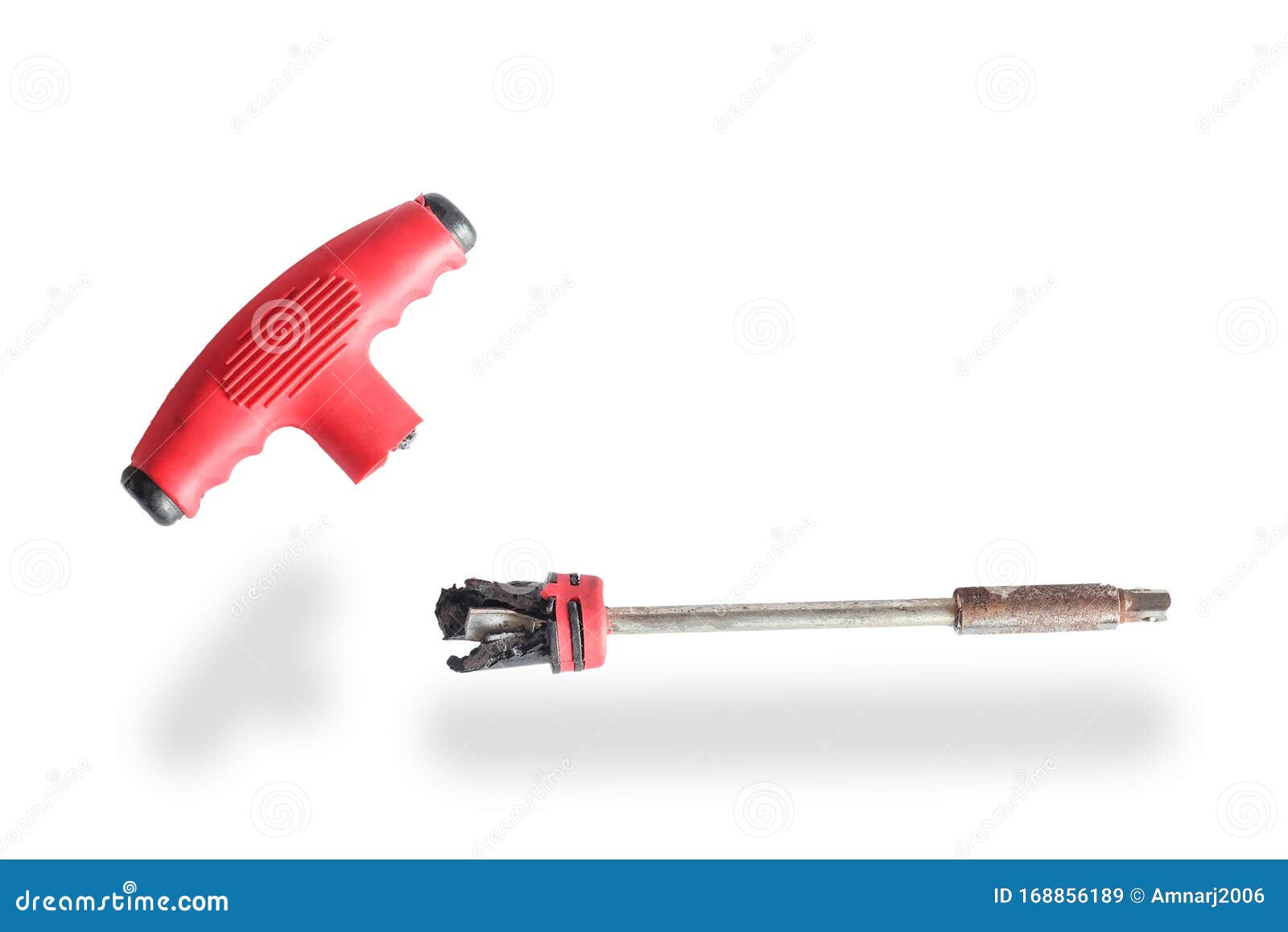 Broken Red Screwdriver Hardware Tool on White Stock Image Image of