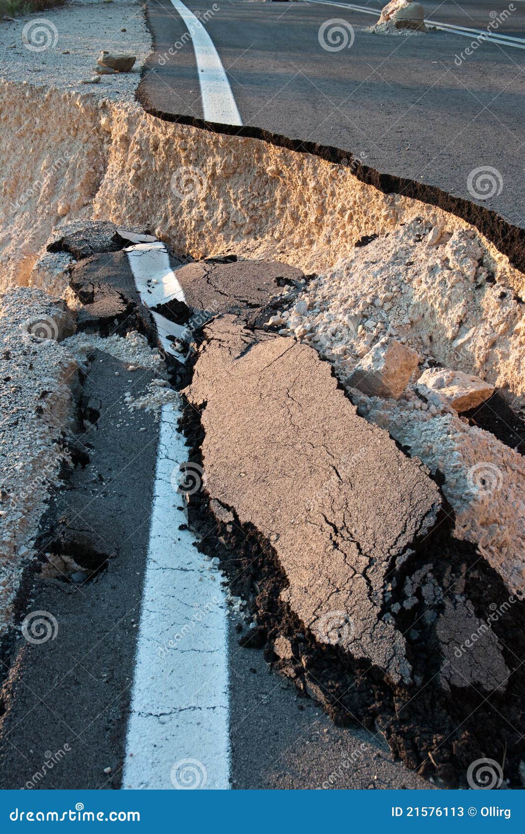 Broken Road stock image. Image of sliding, landslide 21576113