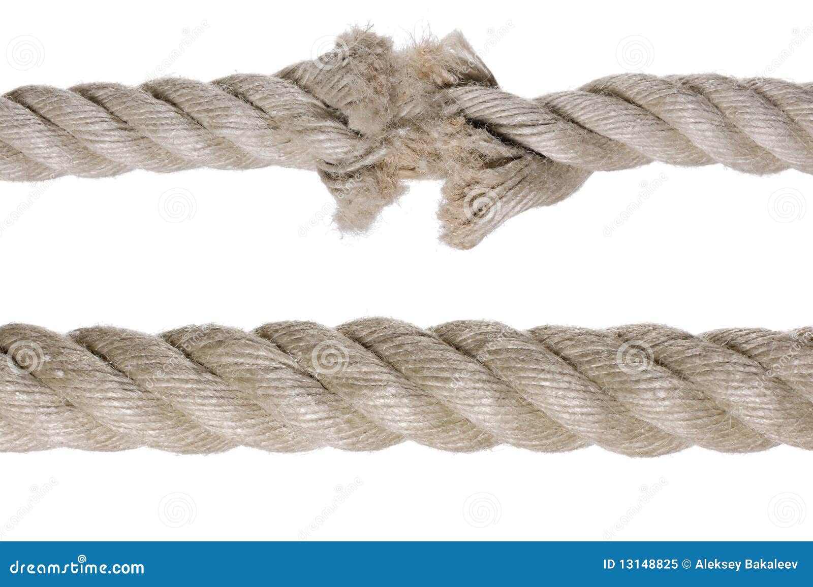 A Thin Rope Rolled With A White Background Stock Photo - Download