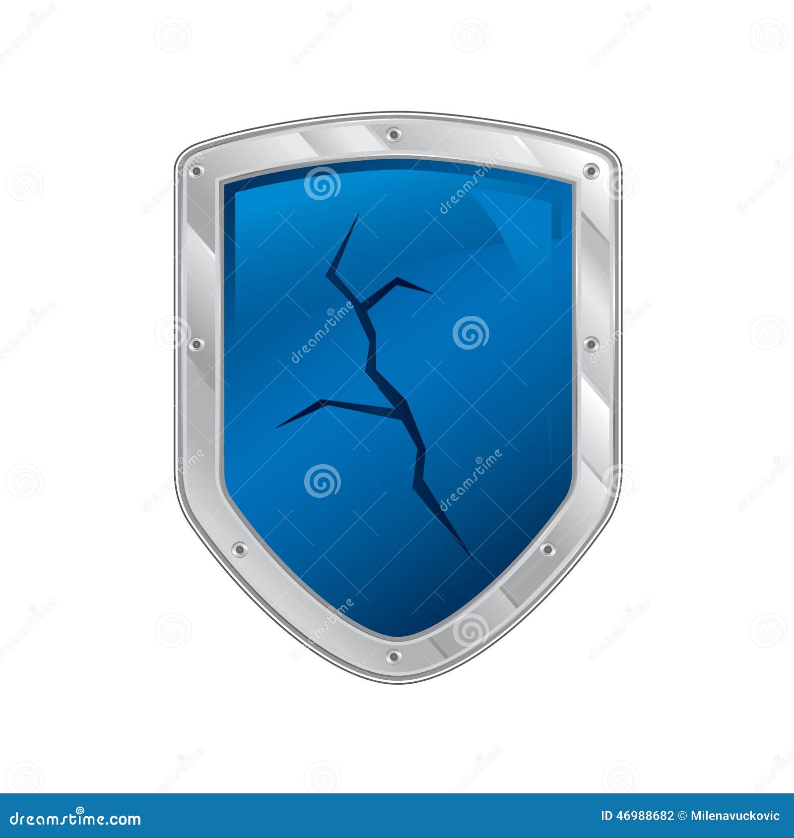 Broken shield icon stock vector. Illustration of decoration 46988682