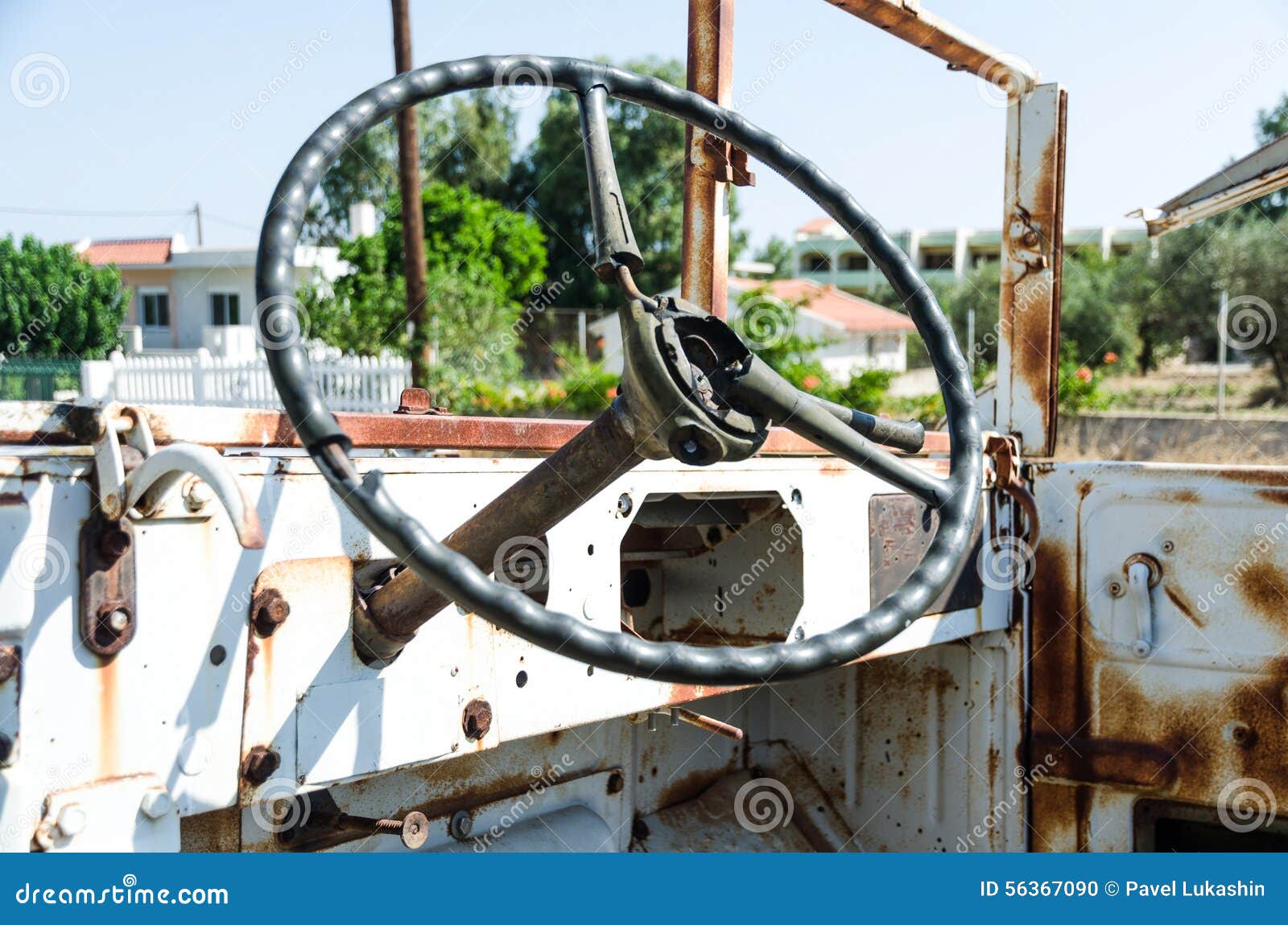 Broken steering wheel stock photo. Image of cabin, sunlight 56367090