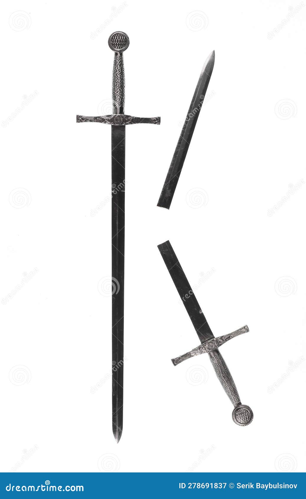 Broken sword on a white stock image. Image of battle - 278691837